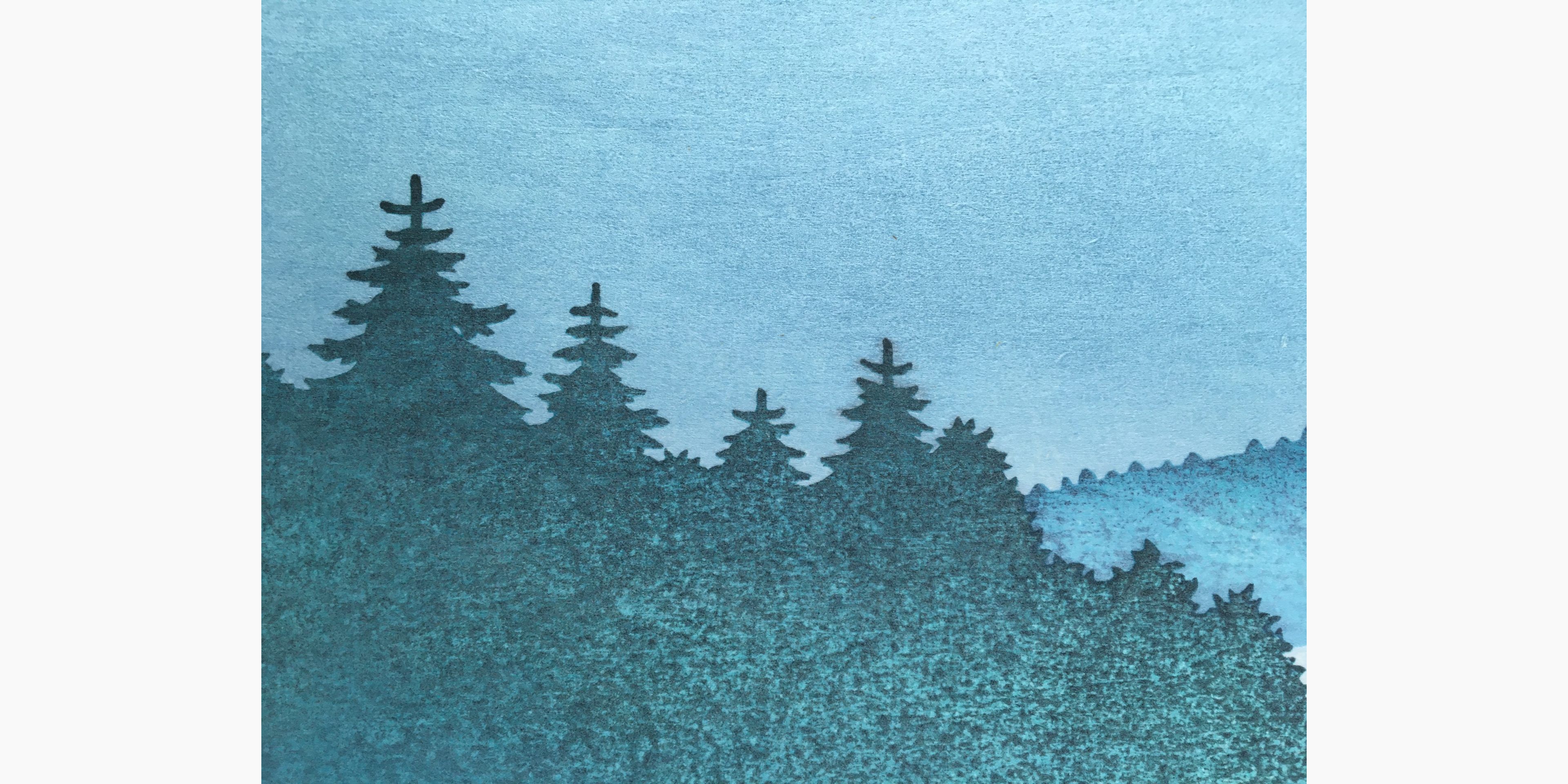 Japanese print - Tsukasa Yoshida - Forest Night