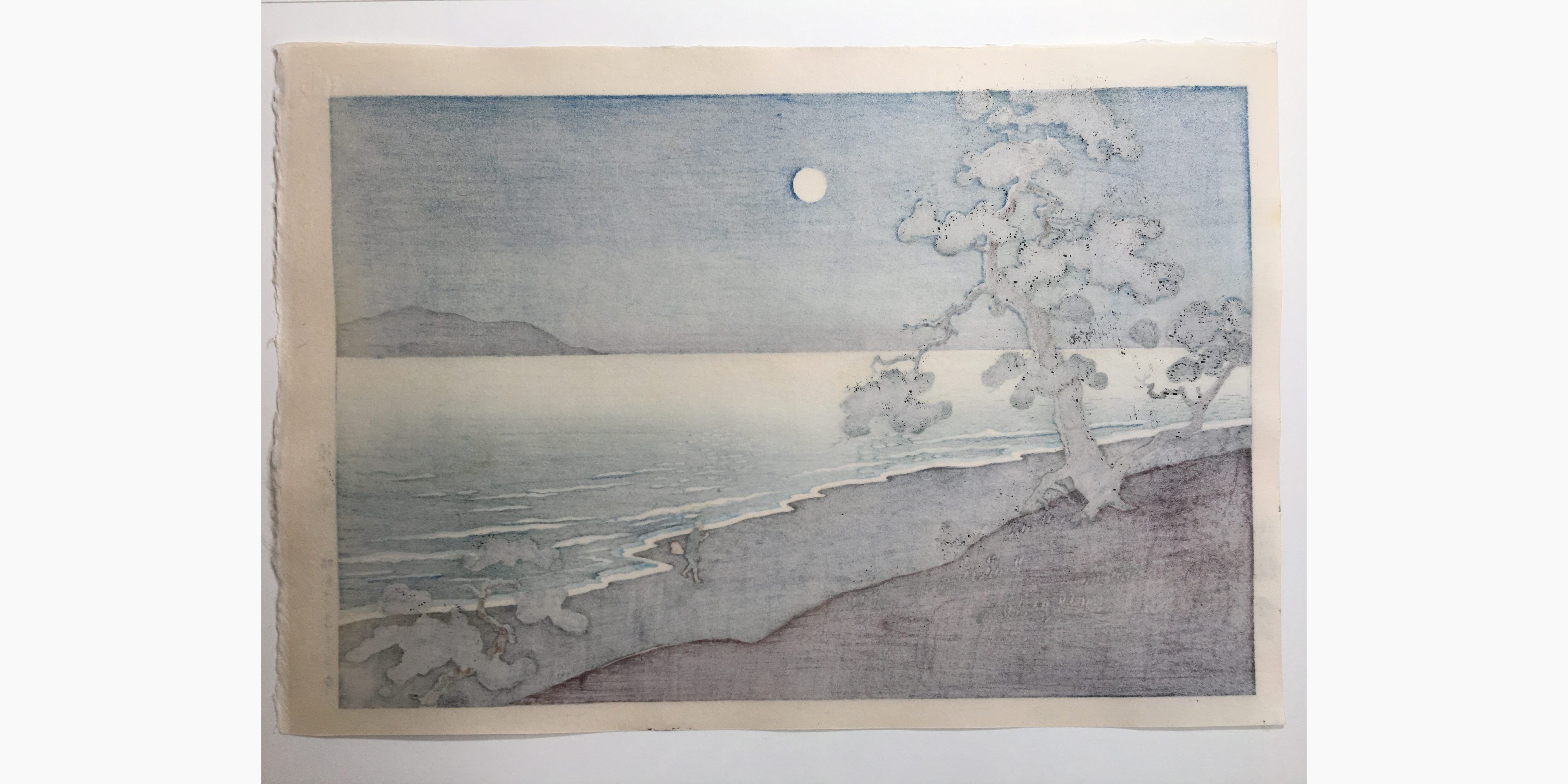 Woodblock print - Tsuchiya Koitsu - Moonlight At Suma Beach