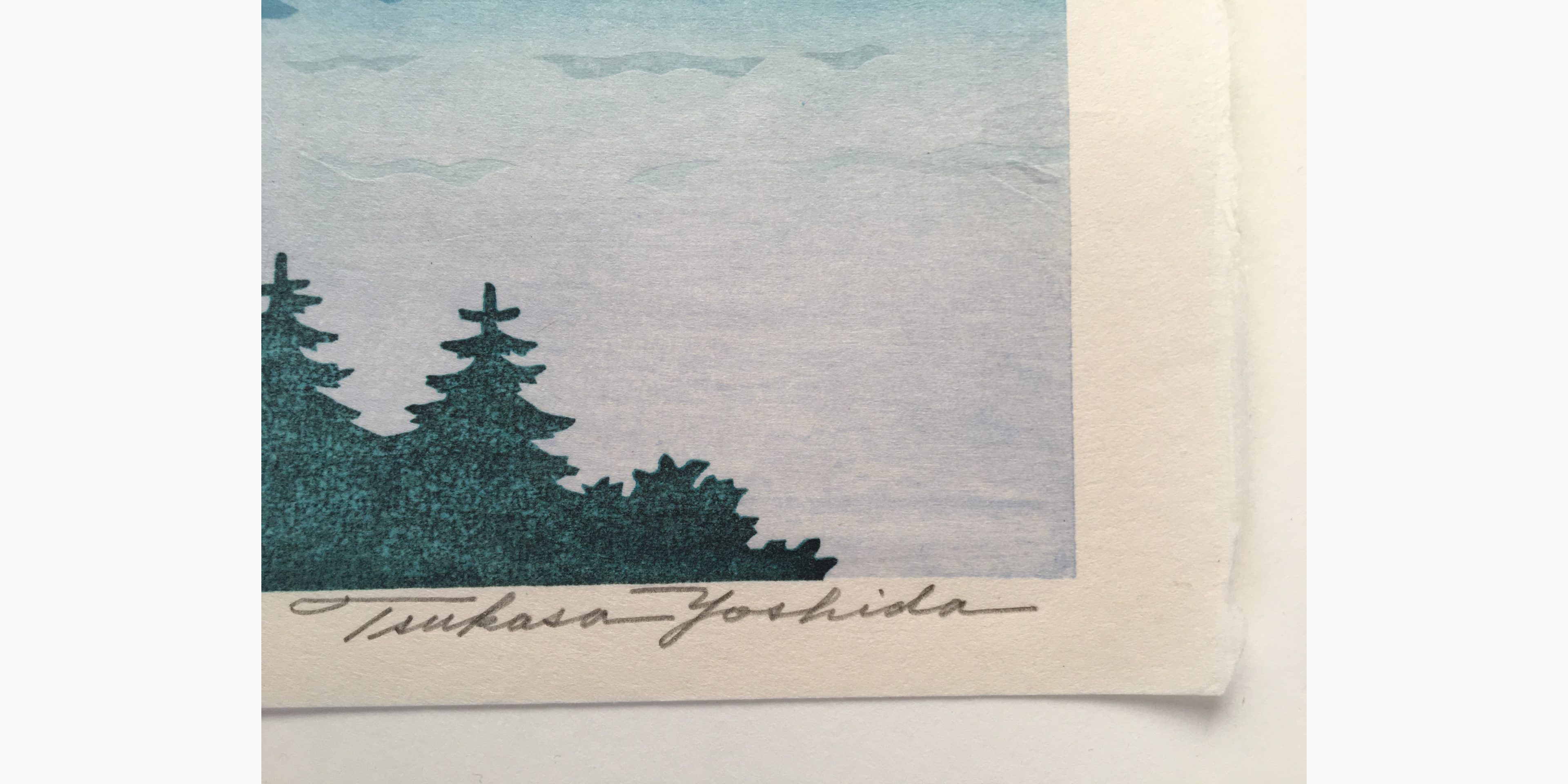 Woodblock print - Tsukasa Yoshida - Forest Night