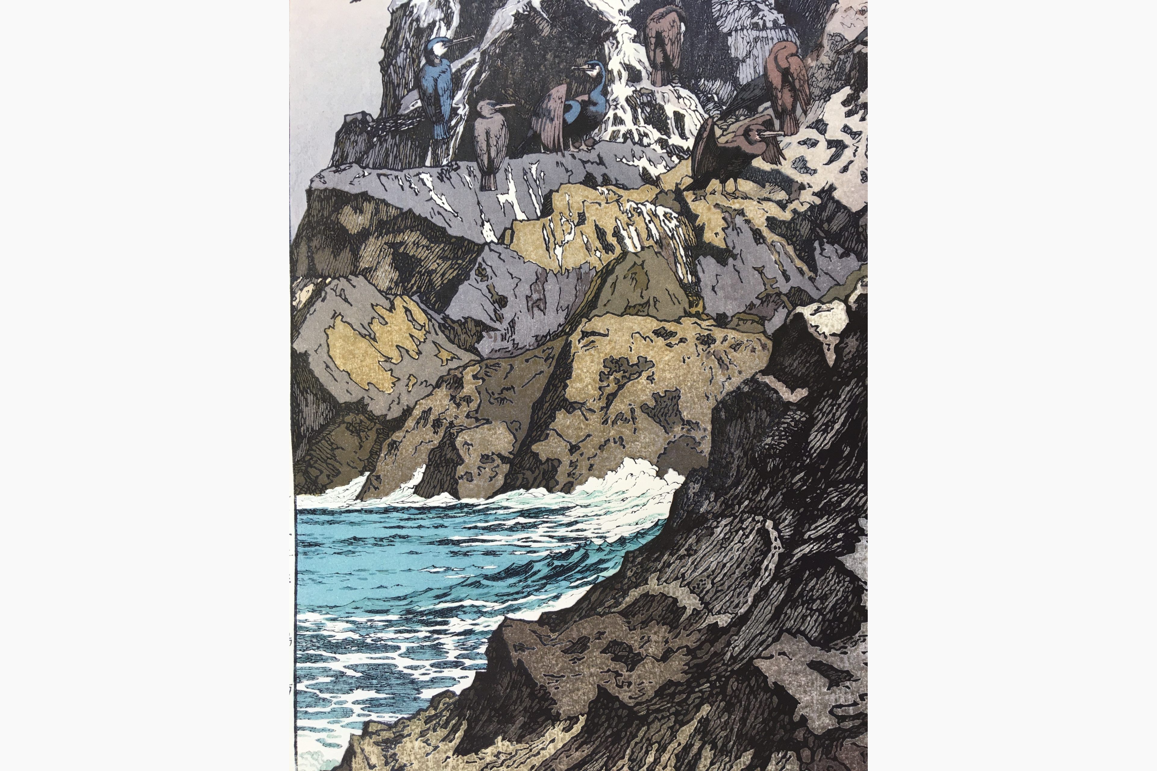 Japanese print - Toshi Yoshida - Cormorant Island