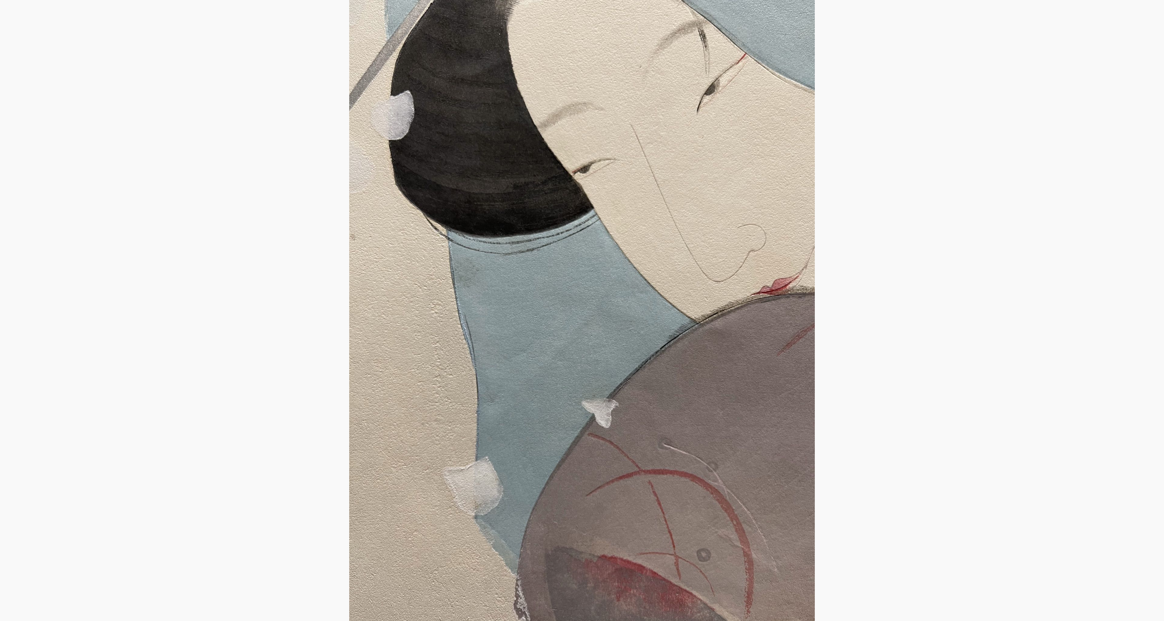 Woodblock print - Kitano Tsunetomi - The Heroine Umekawa in Meido No Hiyaku