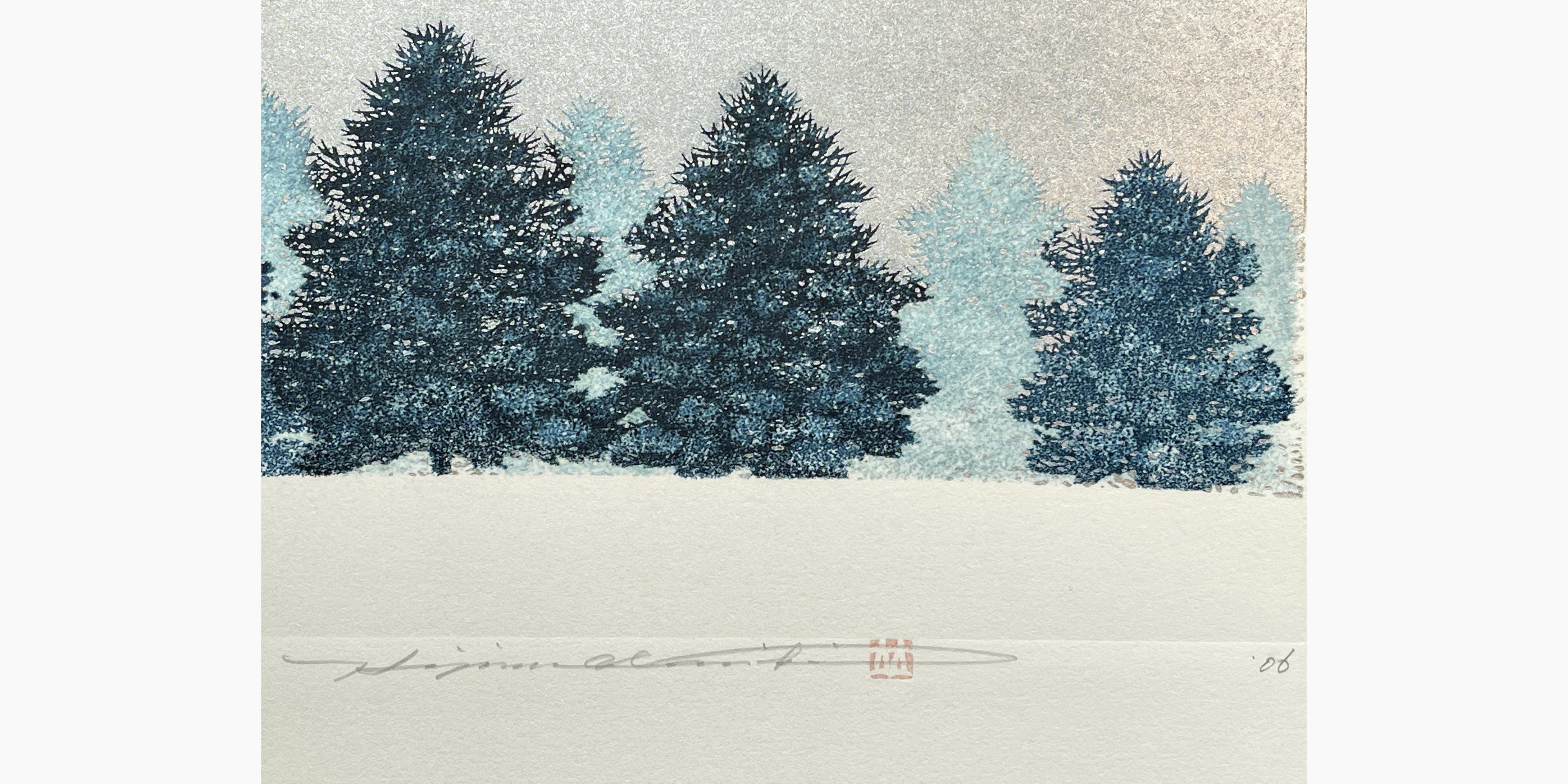Japanese print - Hajime Namiki - Tree scene 120