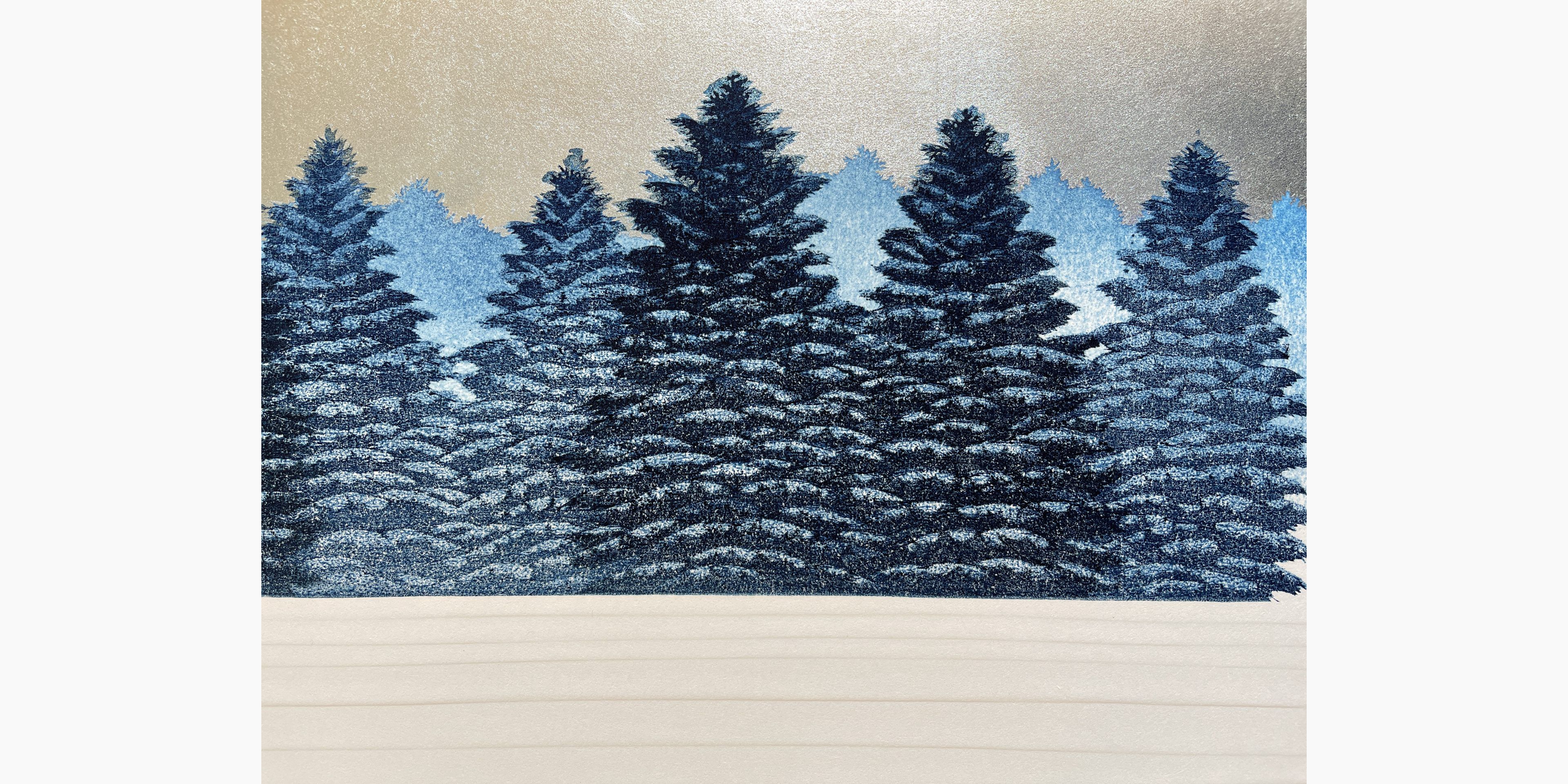 Japanese print - Hajime Namiki - Tree scene 141