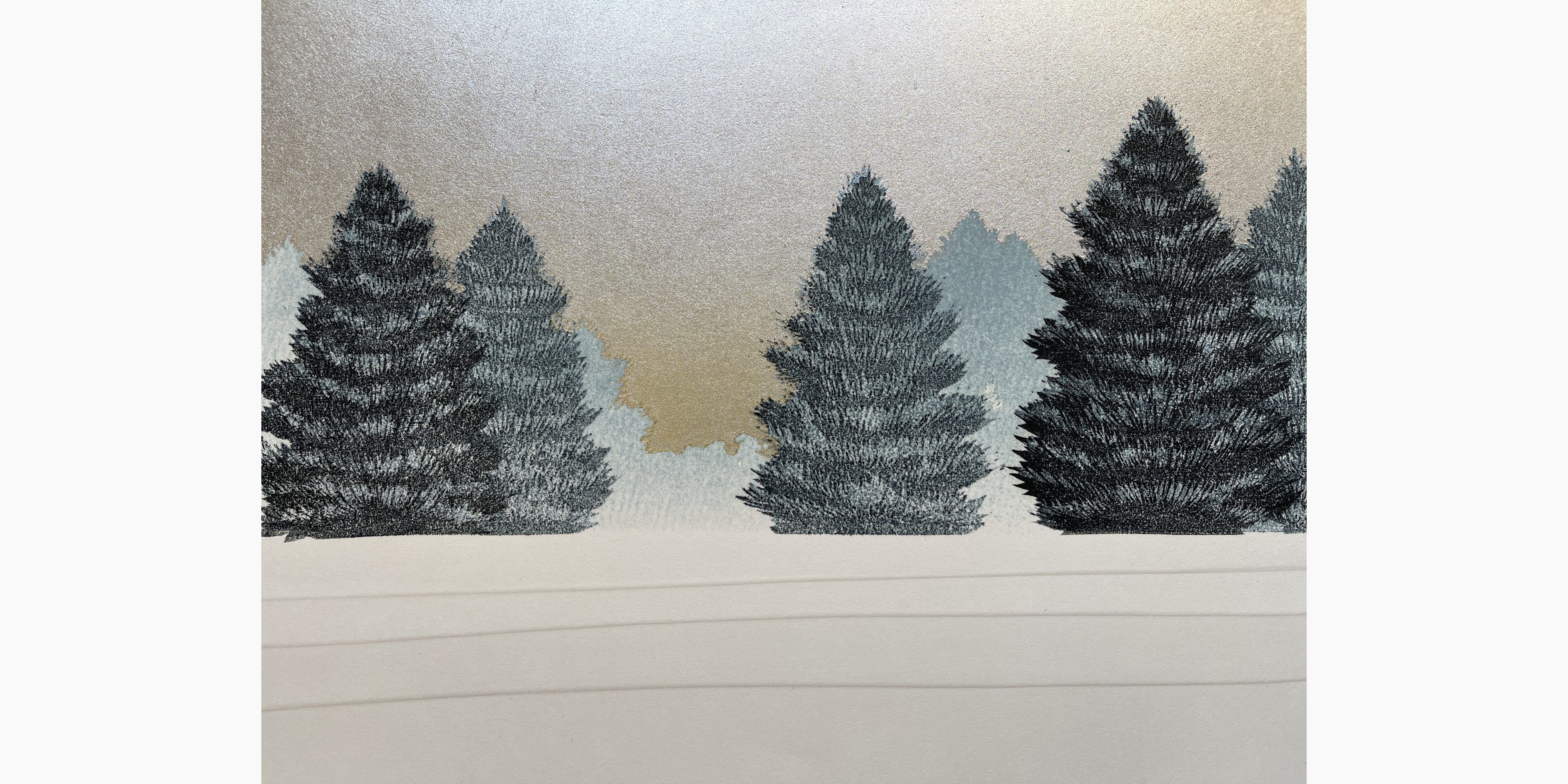 Japanese print - Hajime Namiki - Tree scene 144