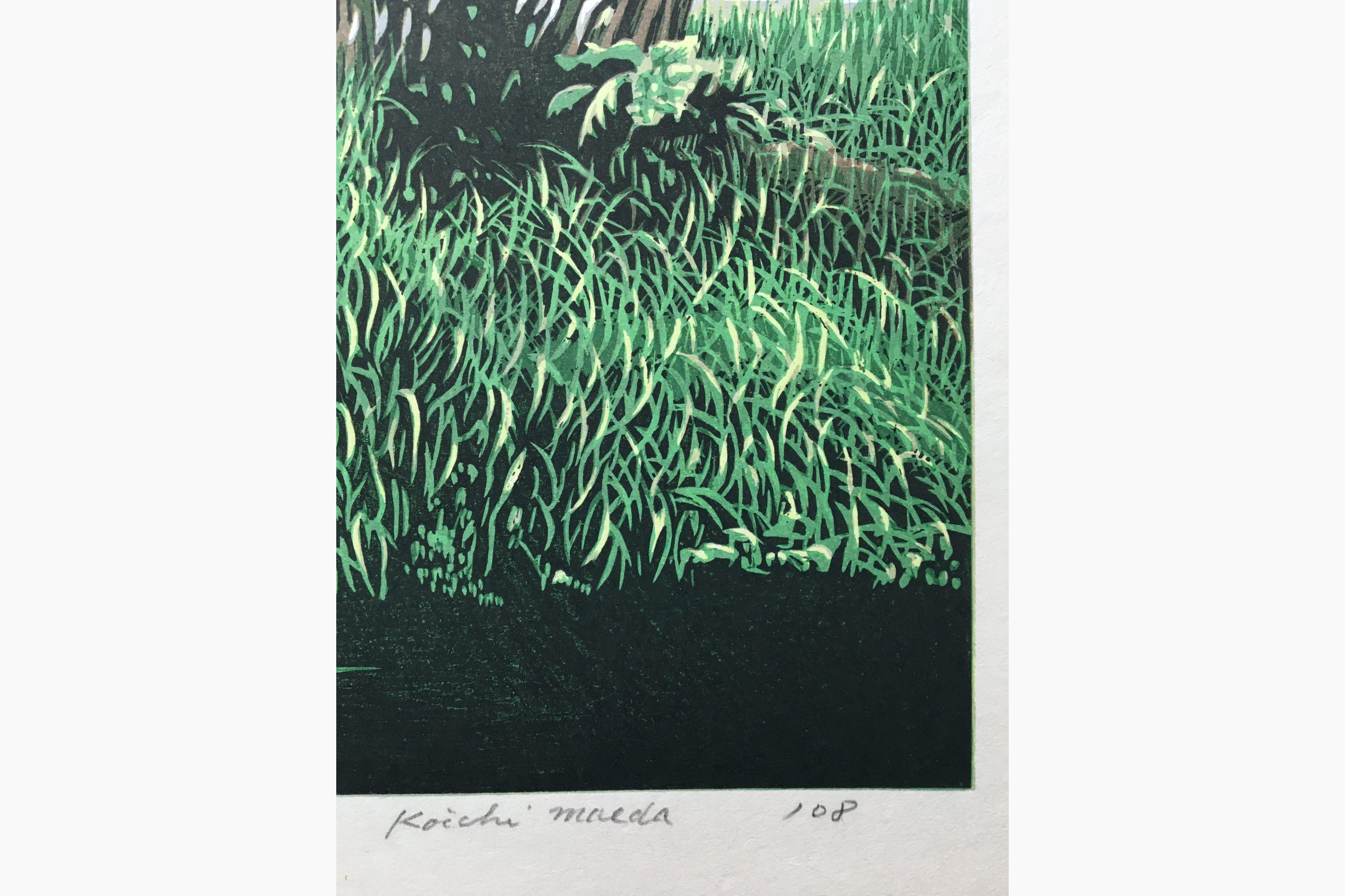 Japanese print - Maeda Koichi - Waterside and Green Shade