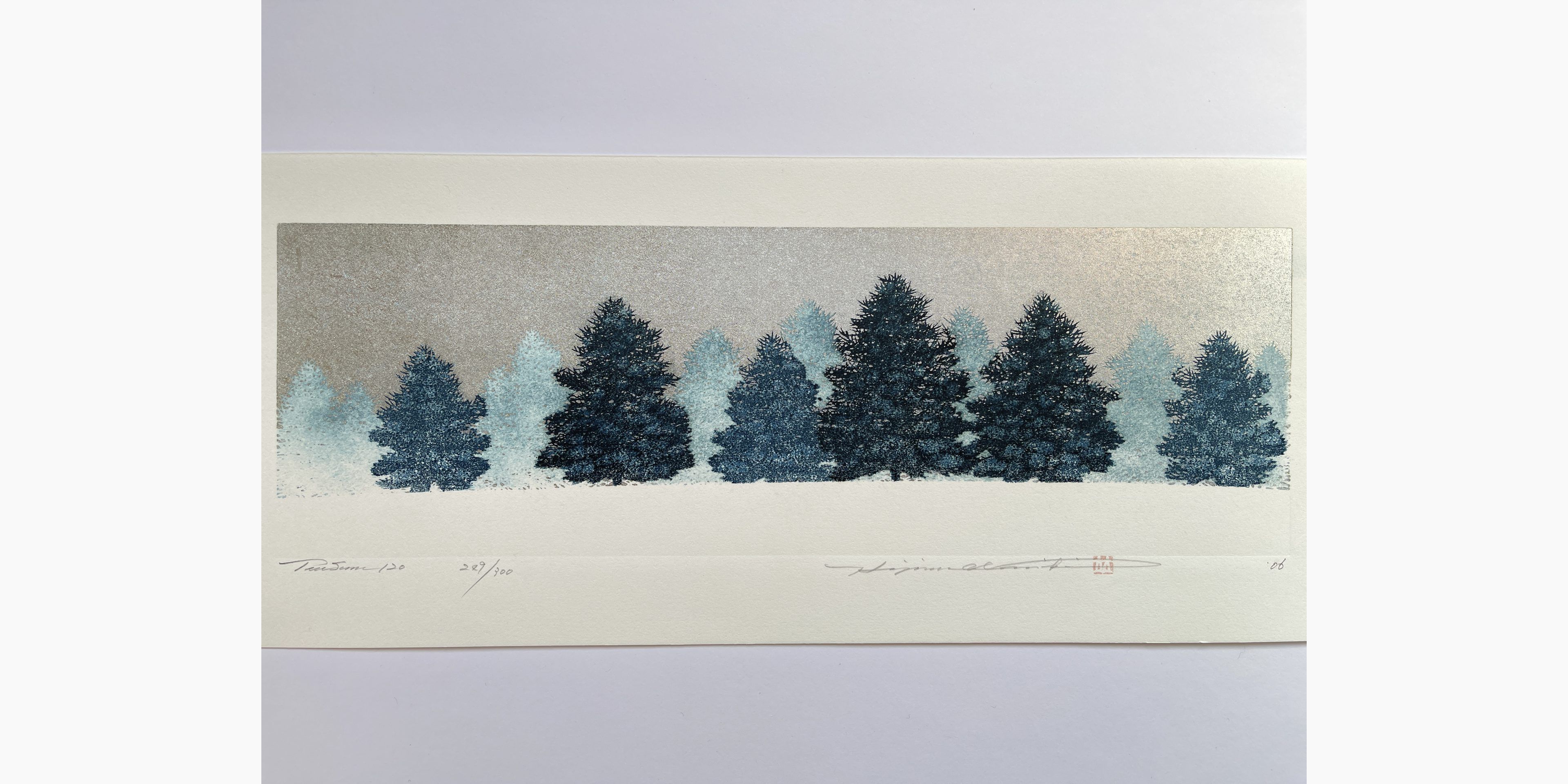Japanese woodblock print - Hajime Namiki - Tree scene 120