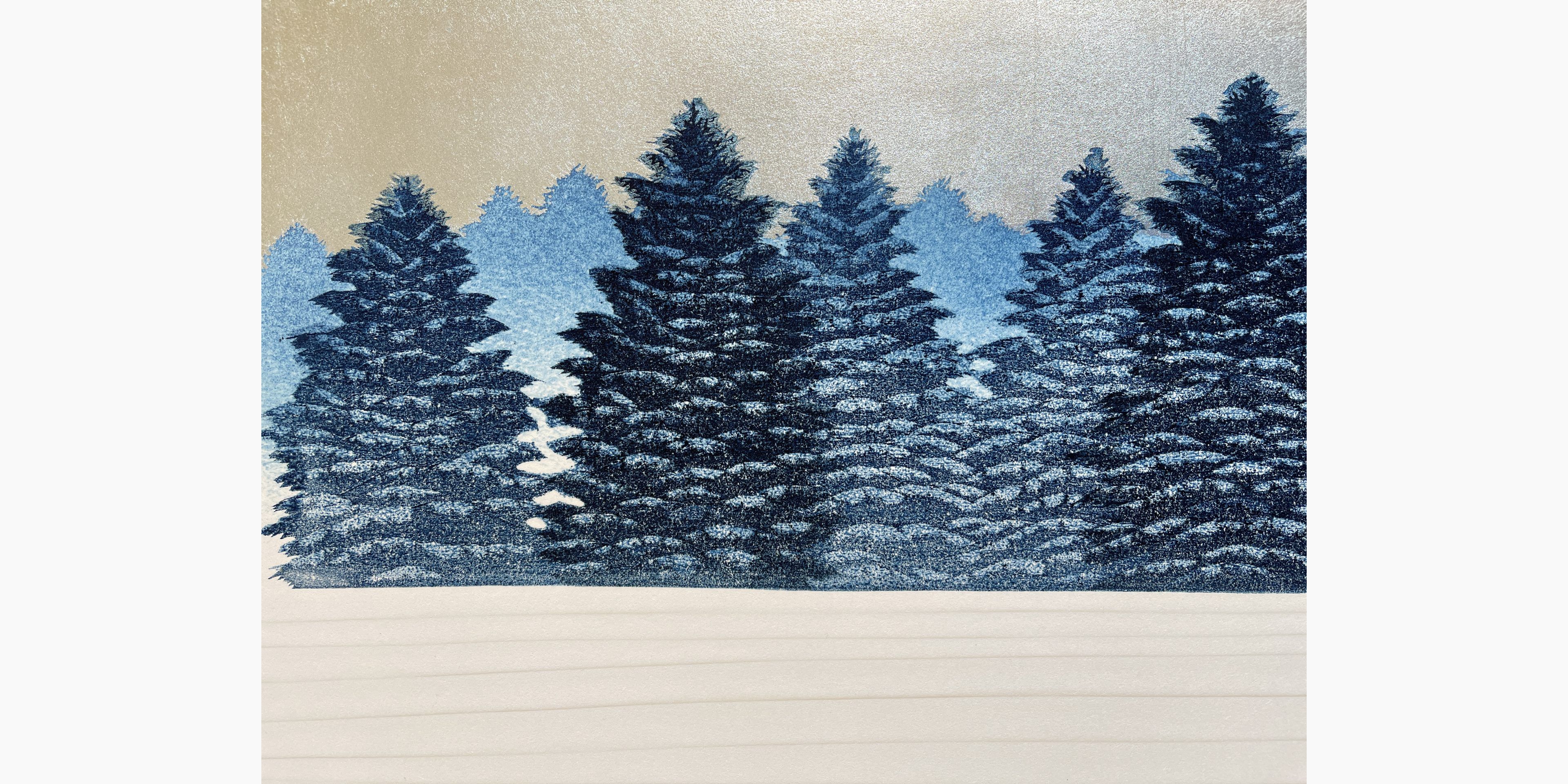 Japanese woodblock print - Hajime Namiki - Tree scene 141