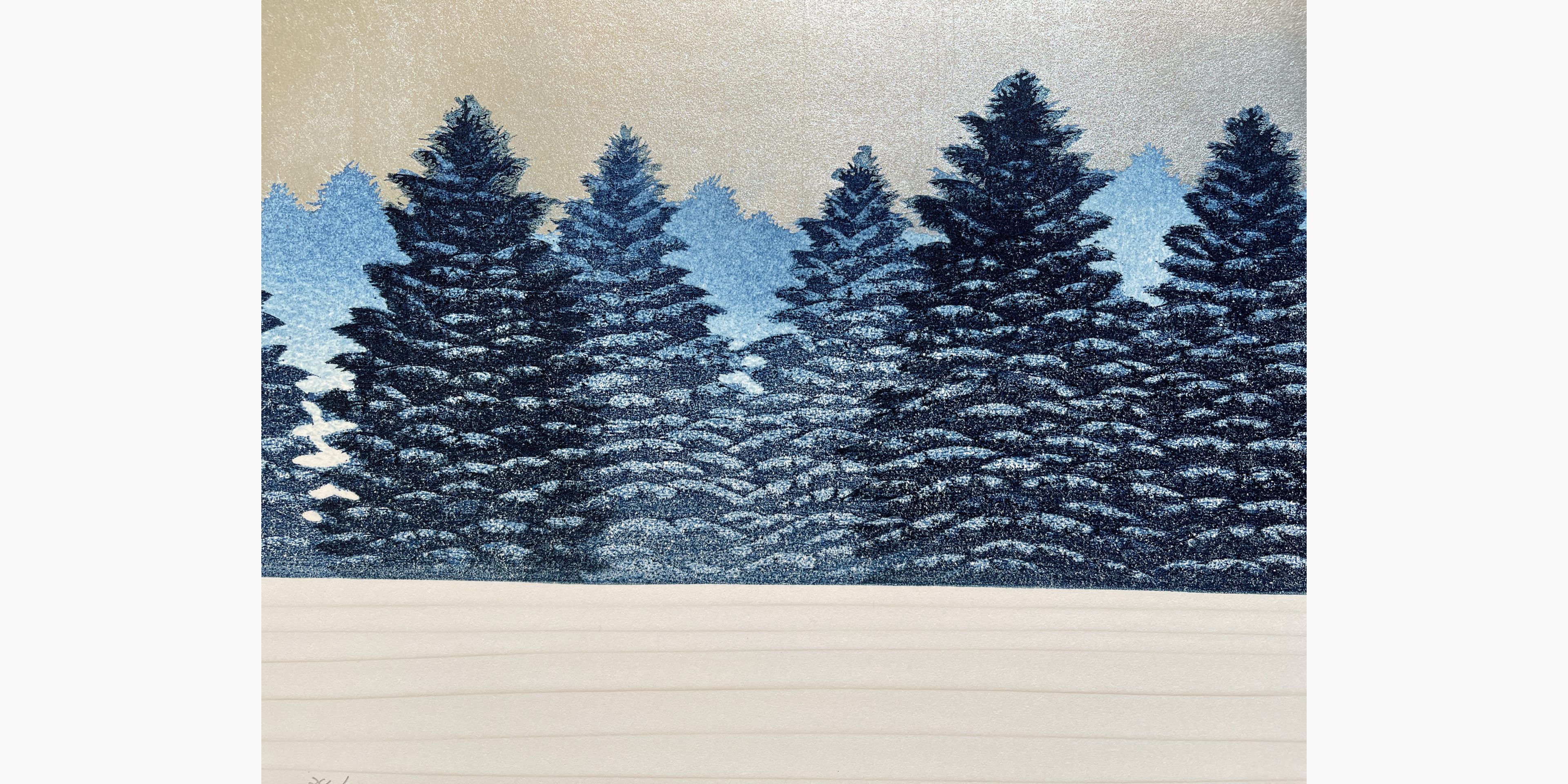 Japanese woodcut - Hajime Namiki - Tree scene 141