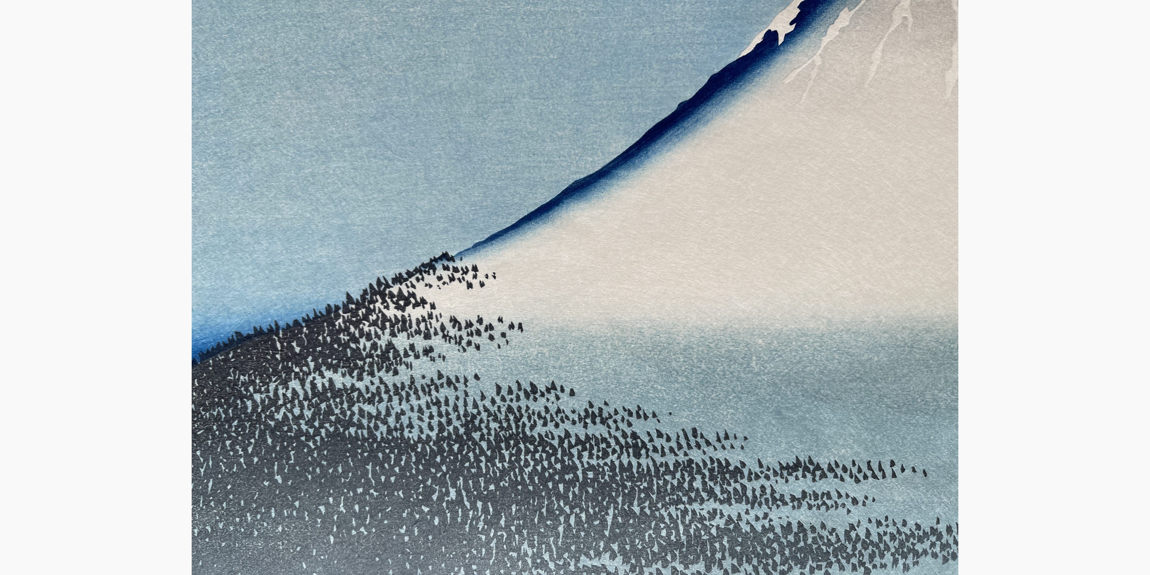 Japanese woodcut - Hokusai - Blue Fuji Variant of Fine Wind, Clear Morning