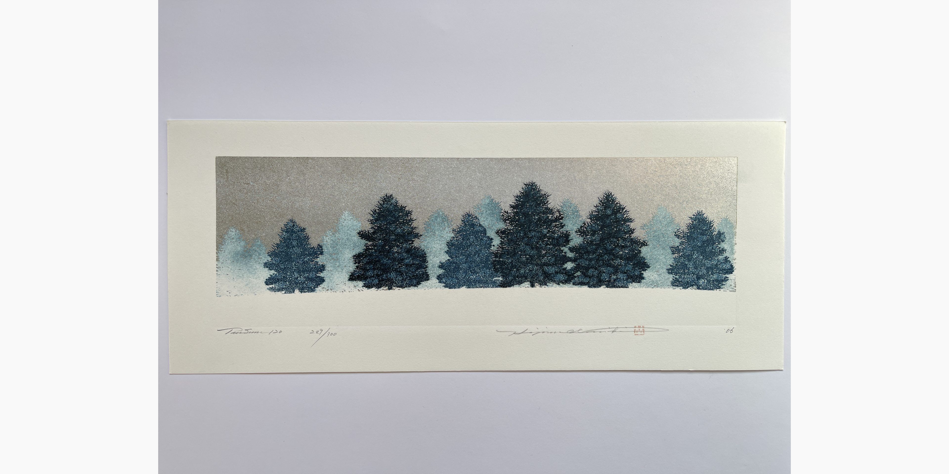 Original woodblock print - Hajime Namiki - Tree scene 120