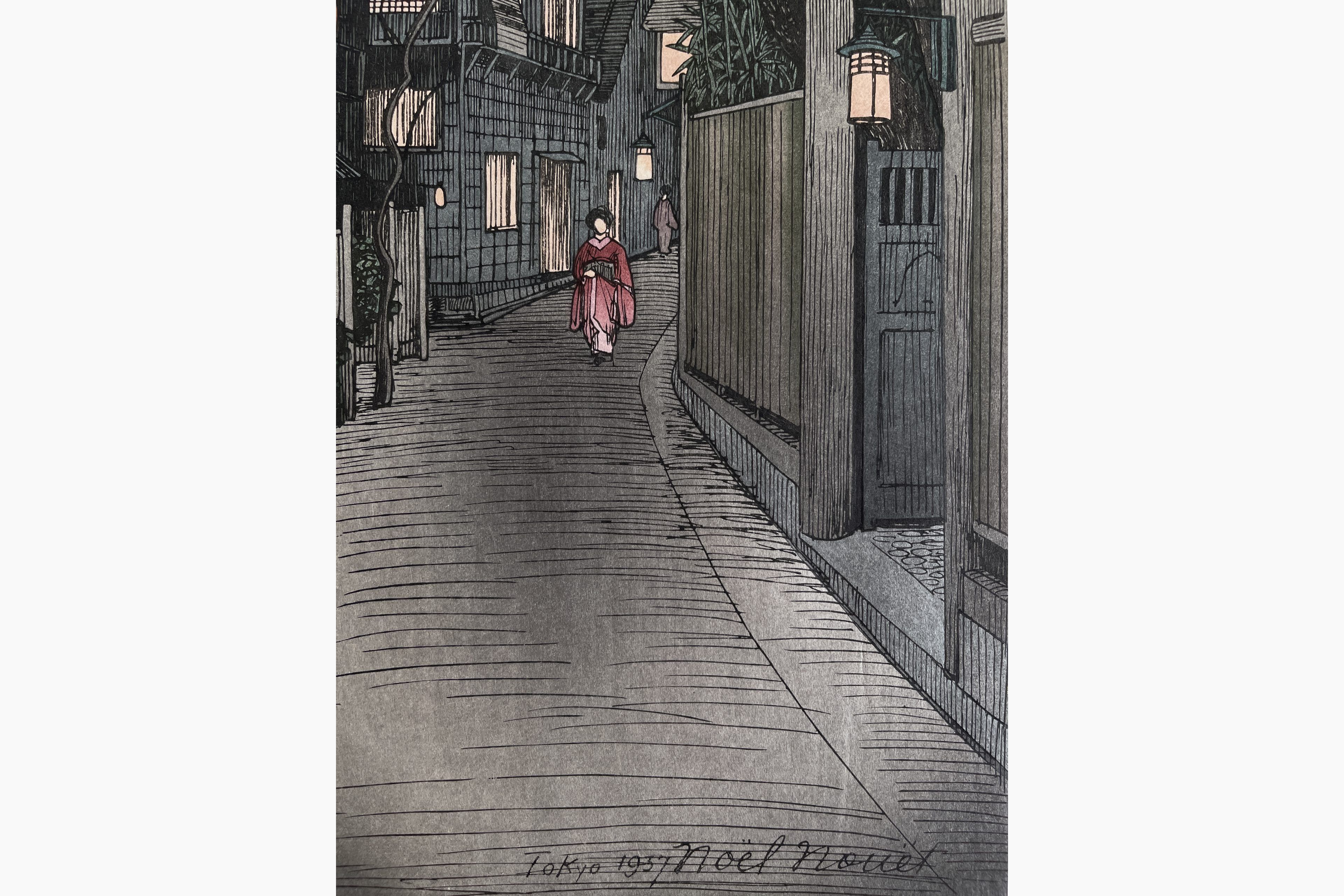 Japanese print - Noel Nouet - Kagurazaka
