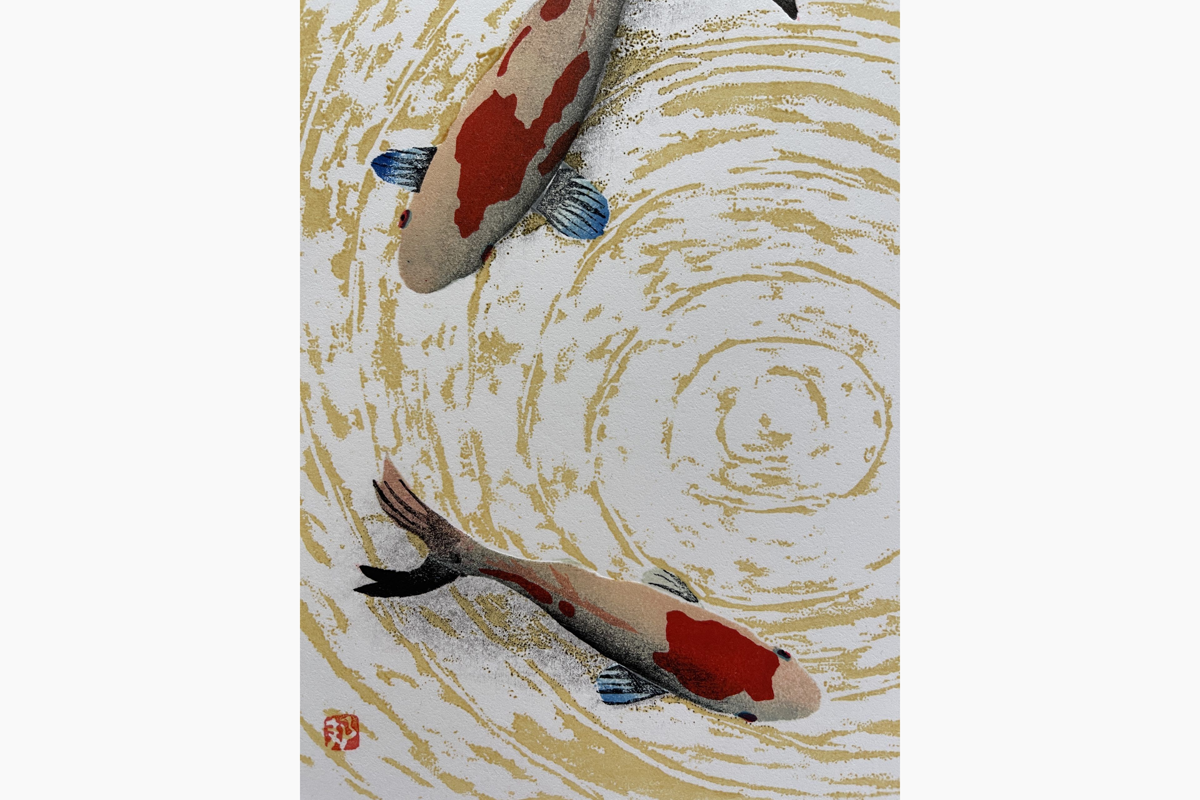 Original Japanese woodblock print - Kunio Kaneko - Come dancing