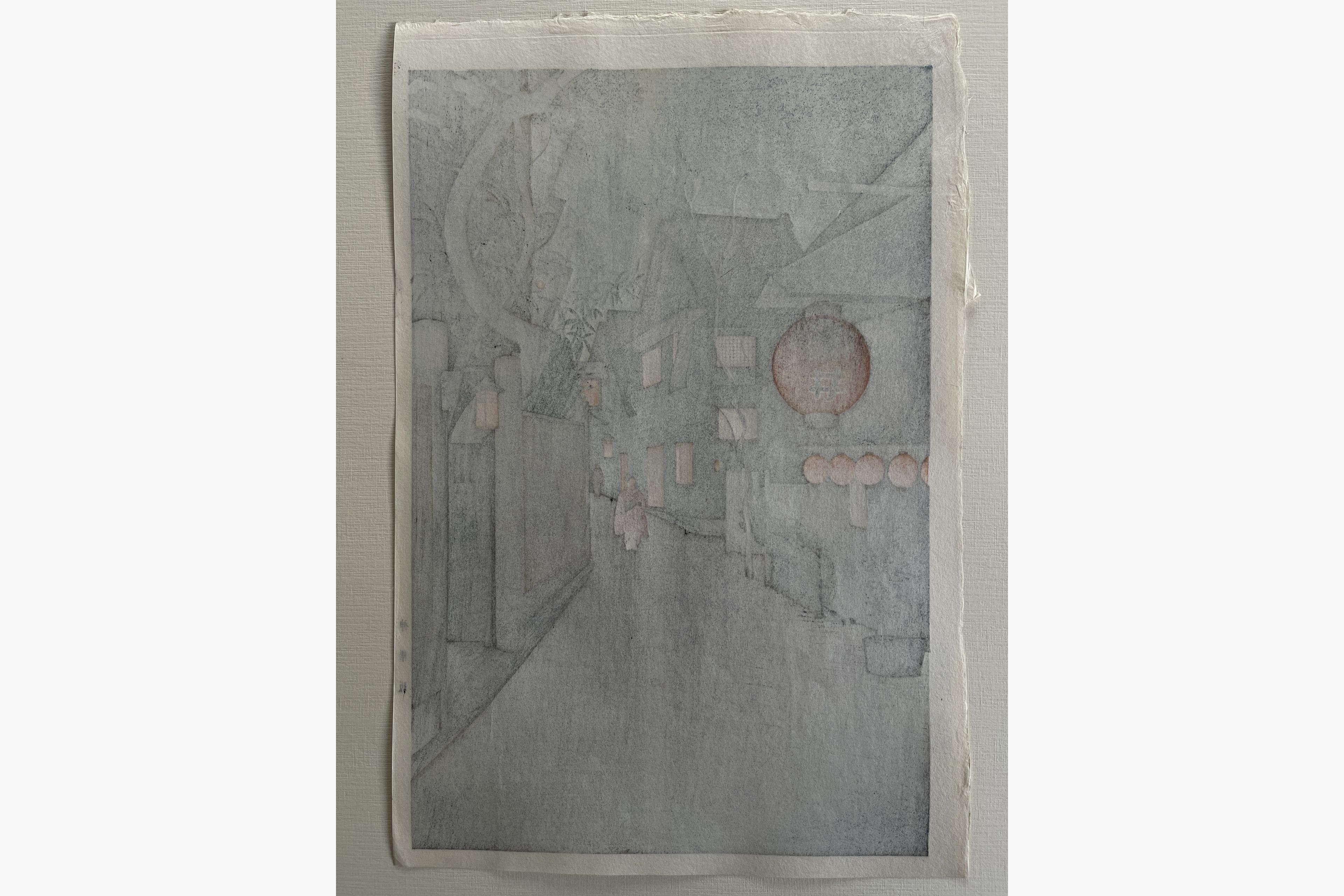 Original Japanese woodblock print - Noel Nouet - Kagurazaka