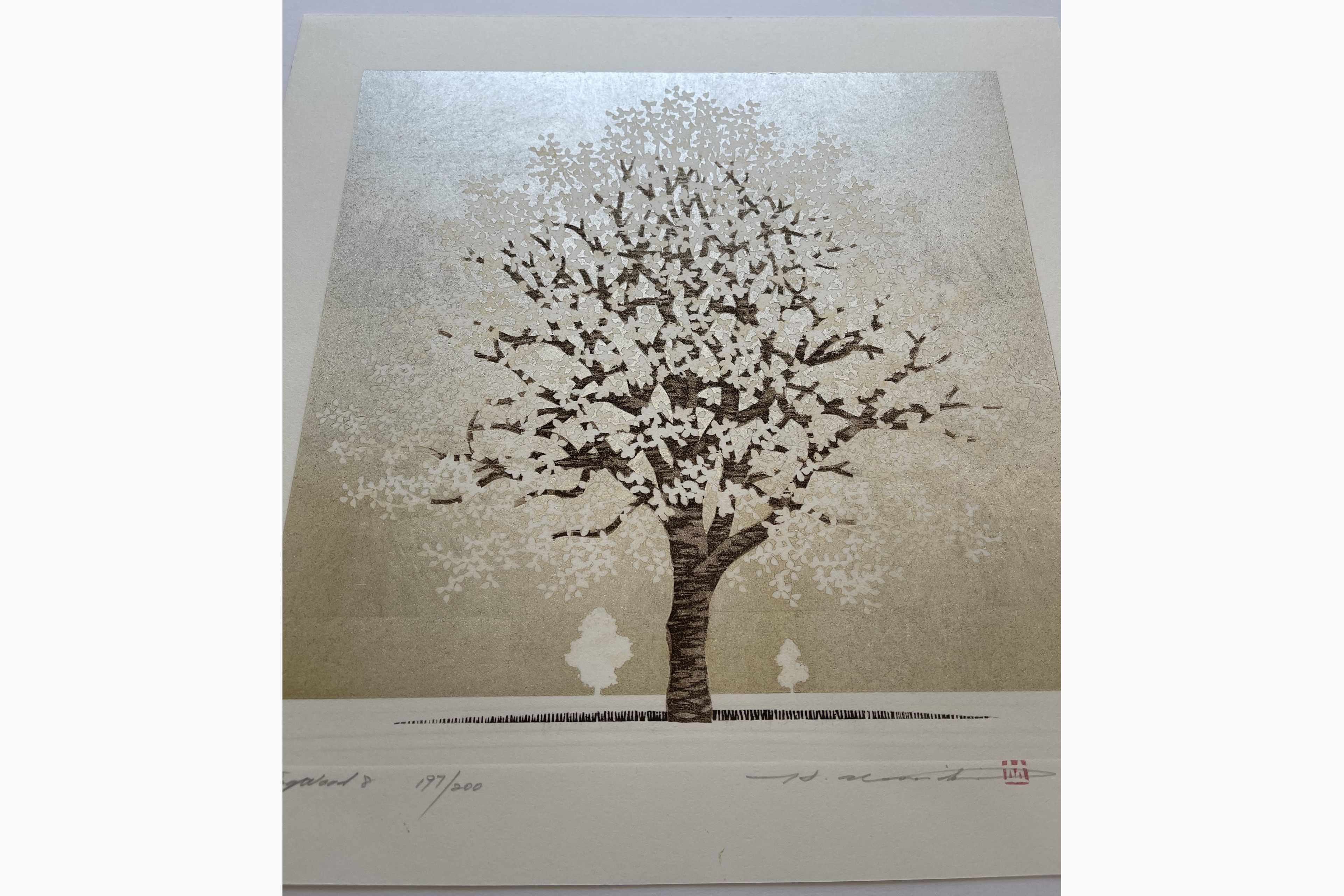 Japanese woodblock print - Hajime Namiki - Dogwood 8