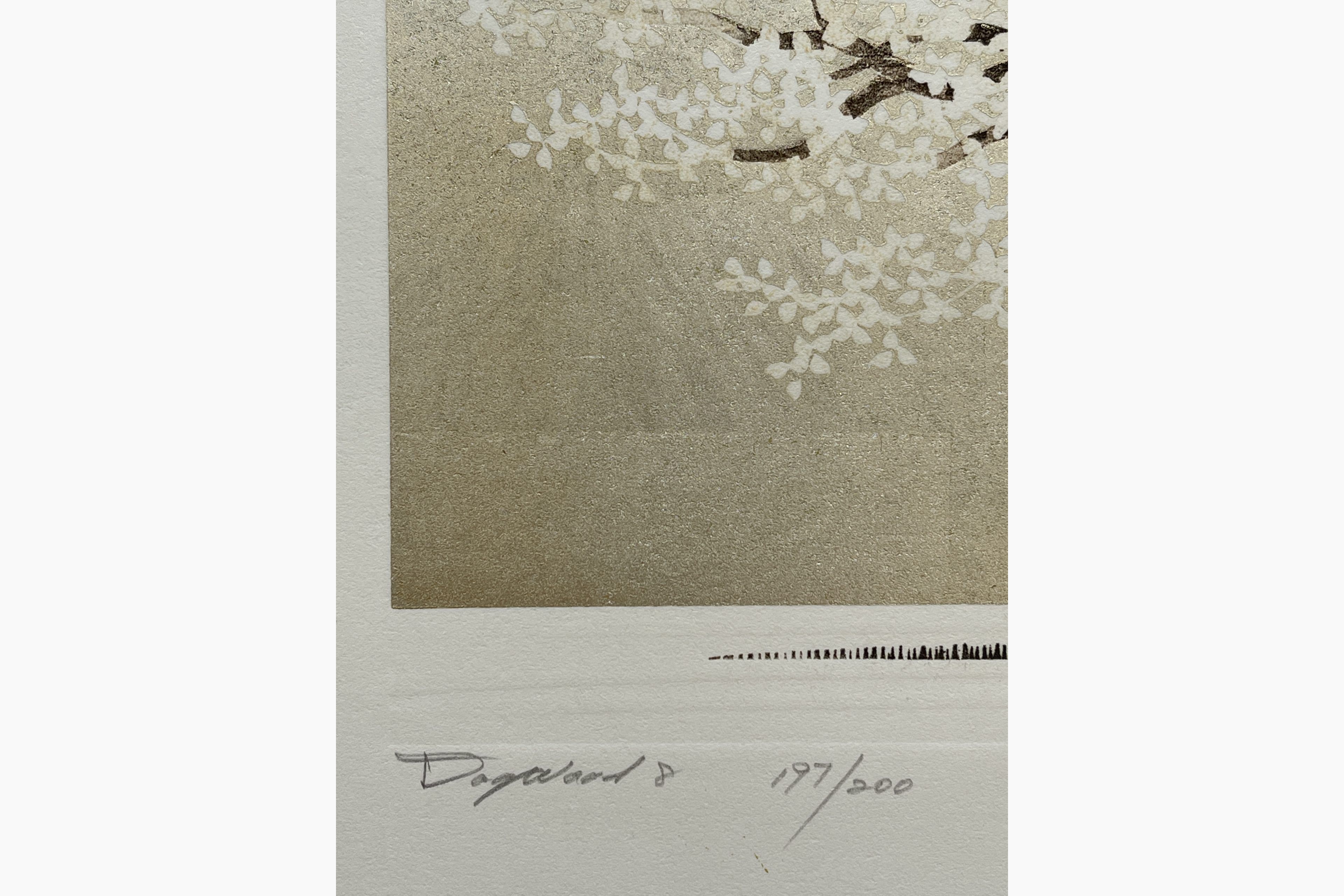 Woodblock print - Hajime Namiki - Dogwood 8