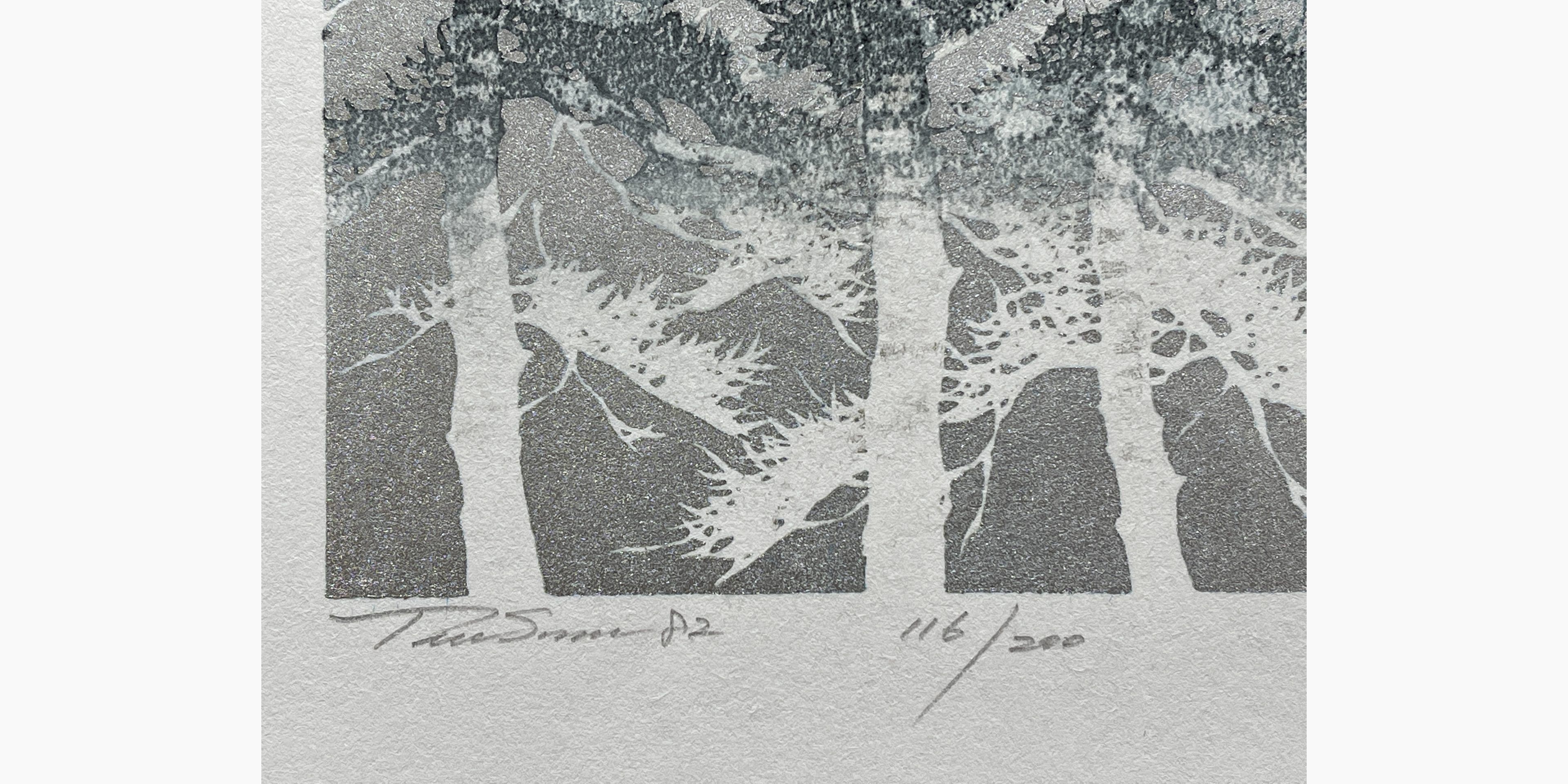 Woodblock print - Hajime Namiki - Tree scene 82