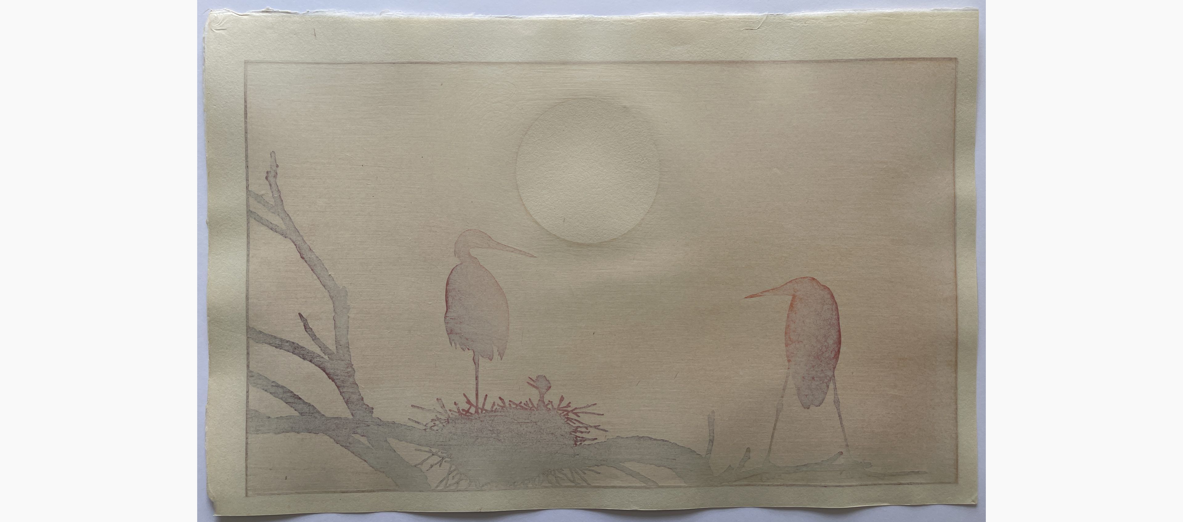 Woodblock print - Tsukasa Yoshida - Sunset