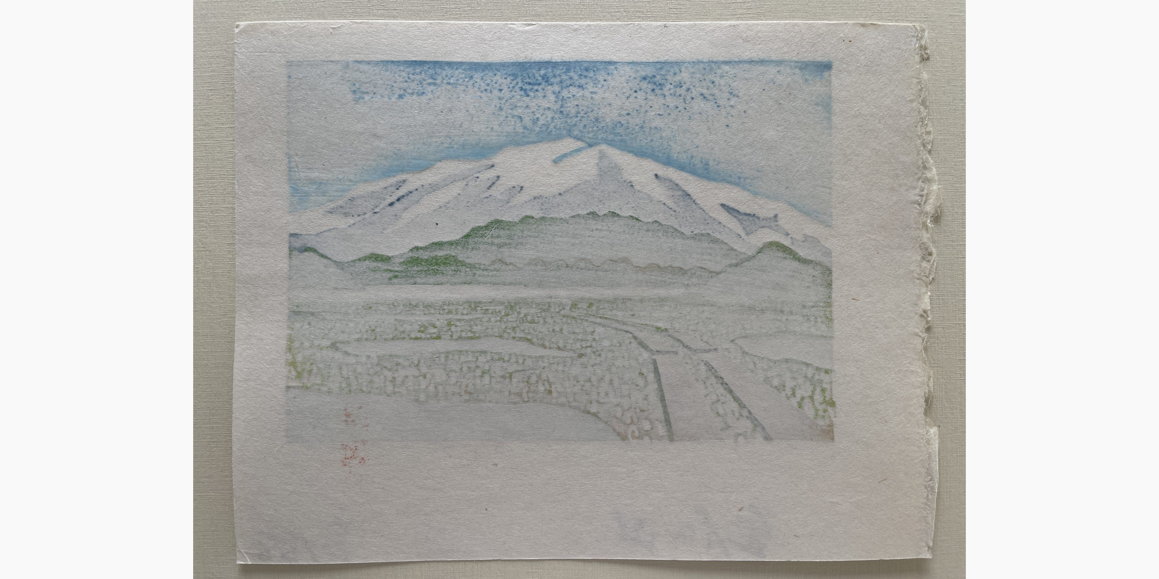 Japanese print - Ito Takumi - Mount Shibutsu