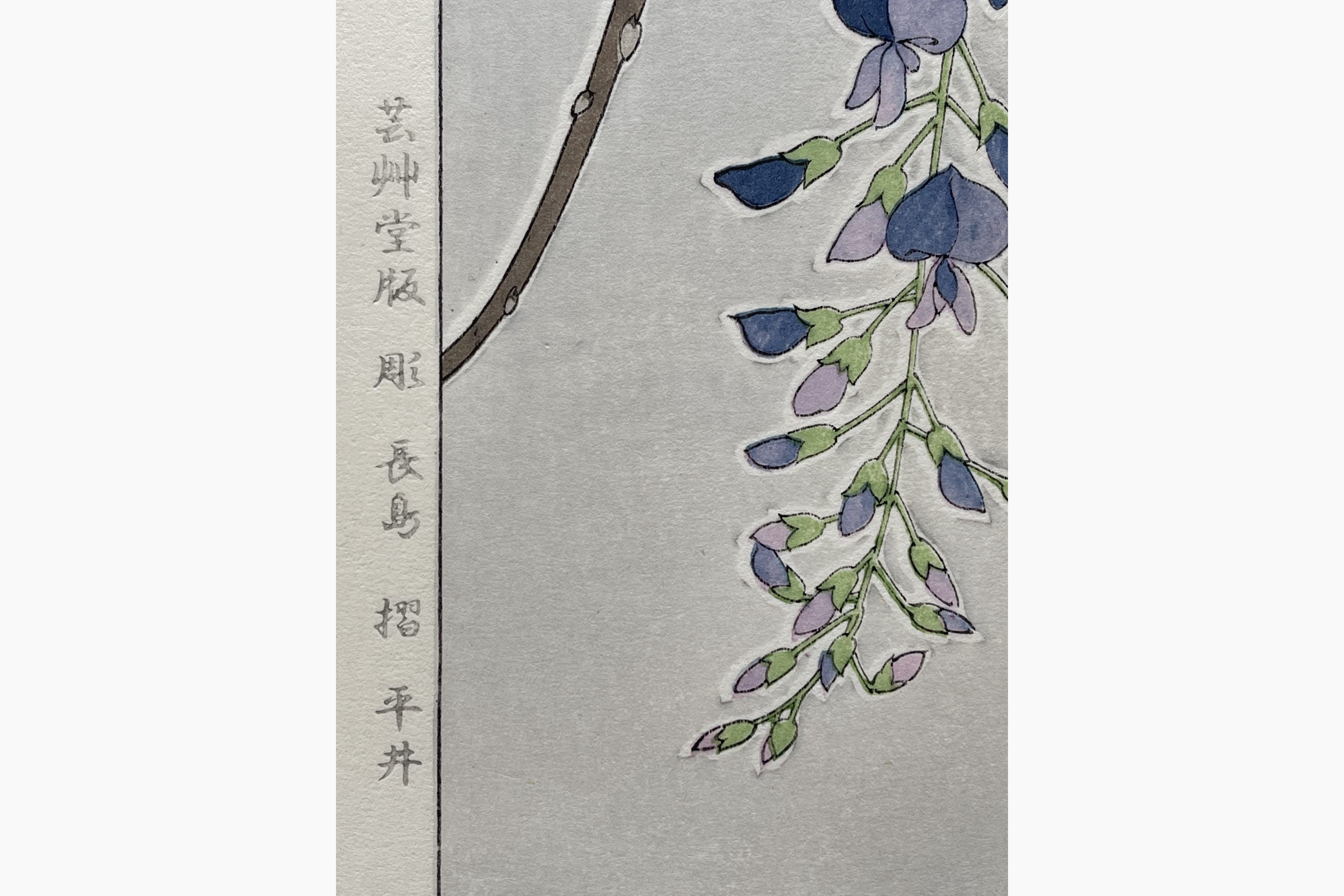 Japanese print - Kawarazaki Shodo - Wisteria