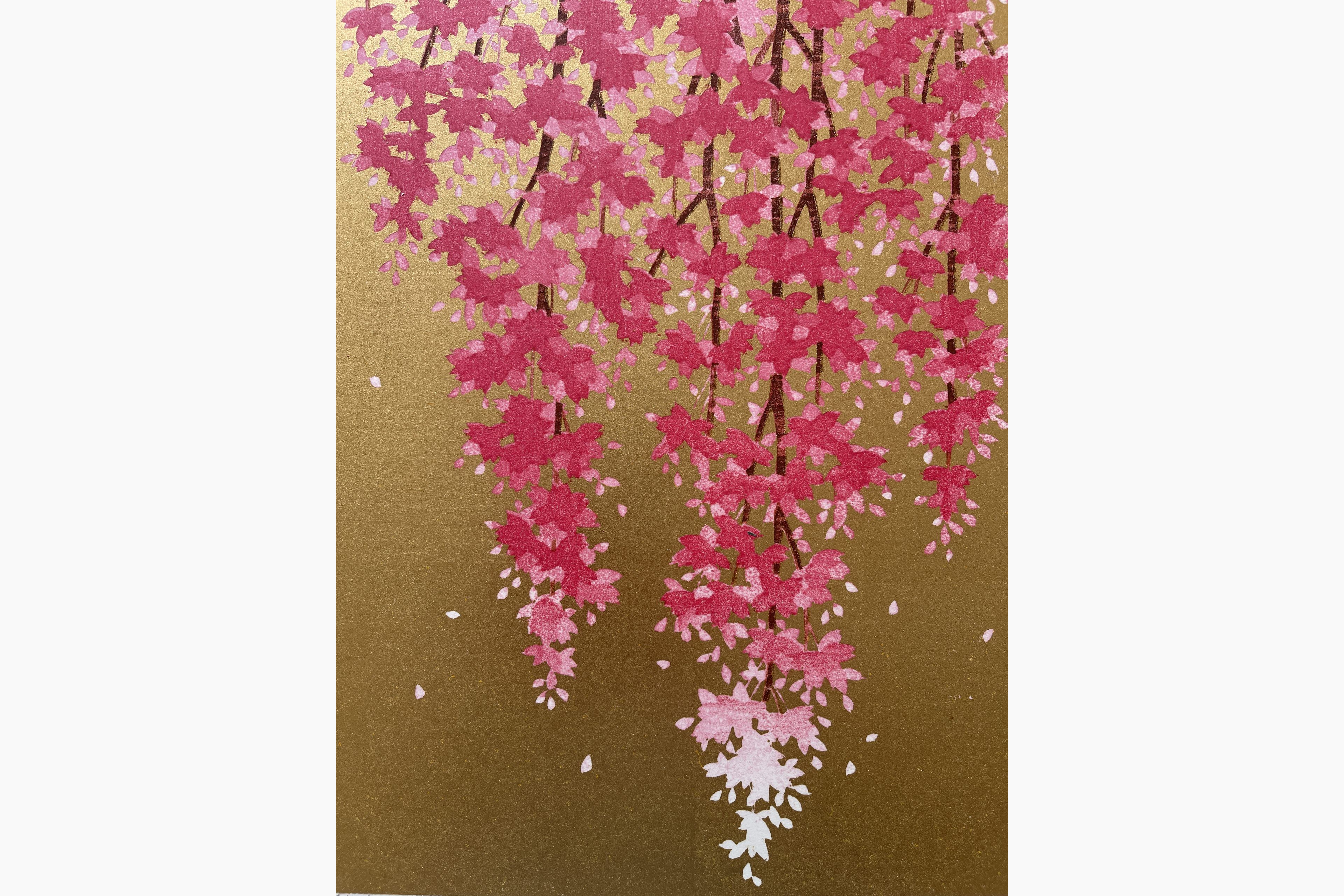 Japanese woodcut - Hajime Namiki - Weeping Cherry 12