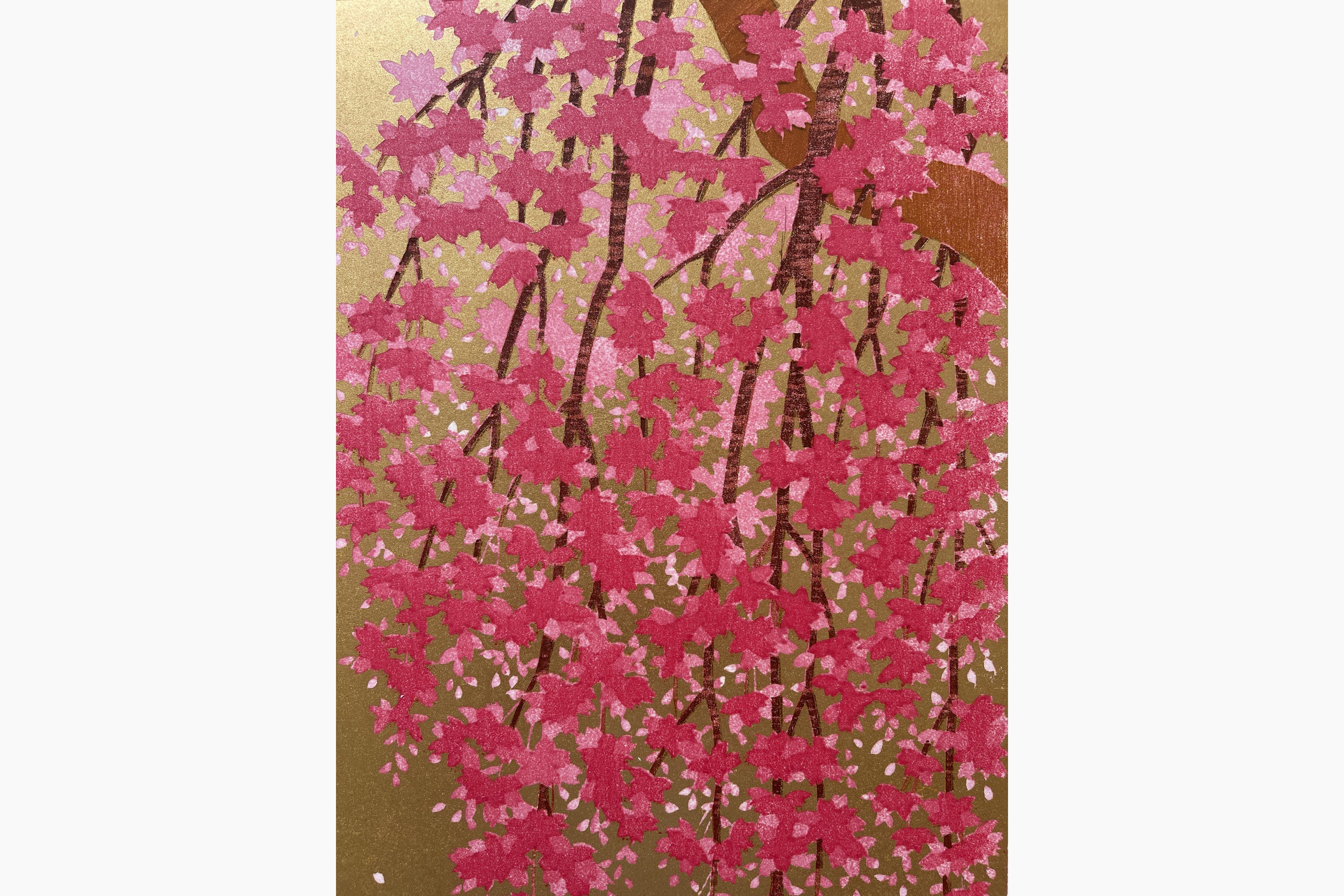 Woodblock print - Hajime Namiki - Weeping Cherry 12