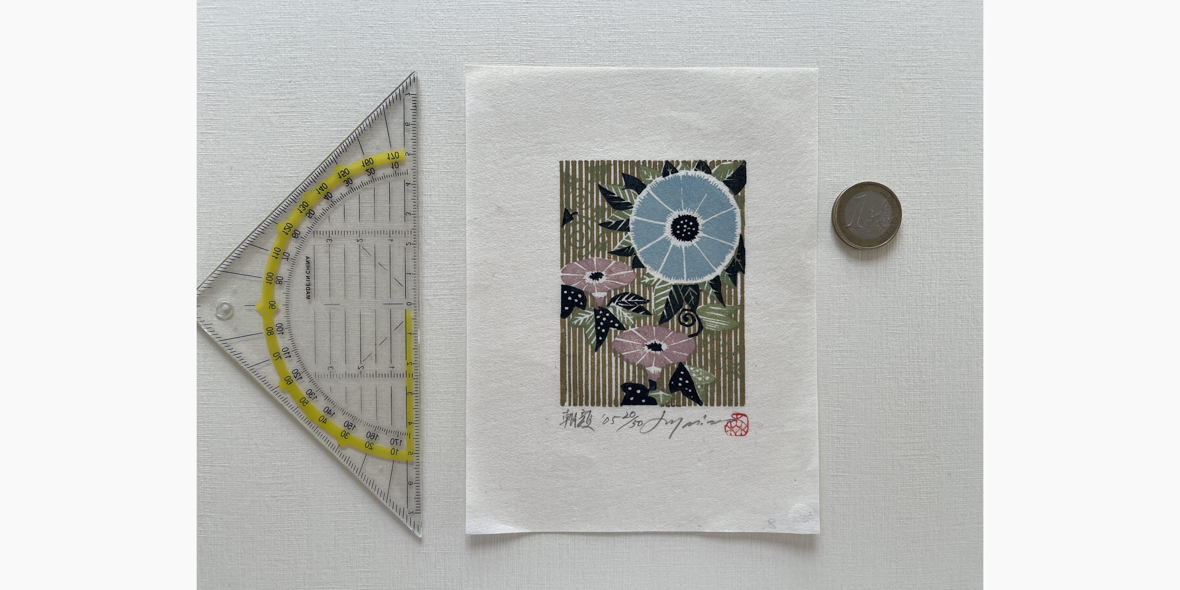 Woodblock print - Ray Morimura - Morning Glory