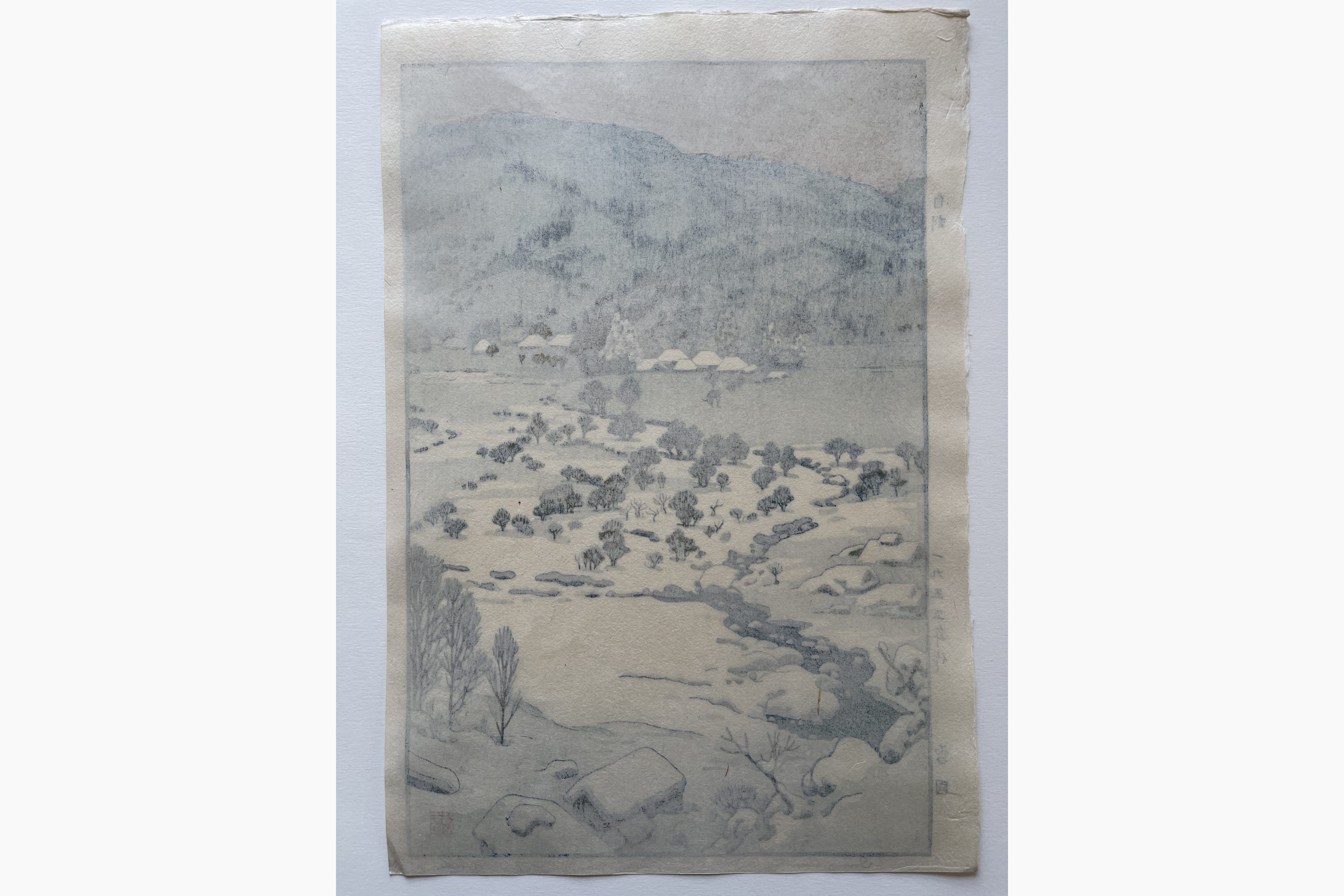 Woodblock print - Toshi Yoshida - Yukiguni