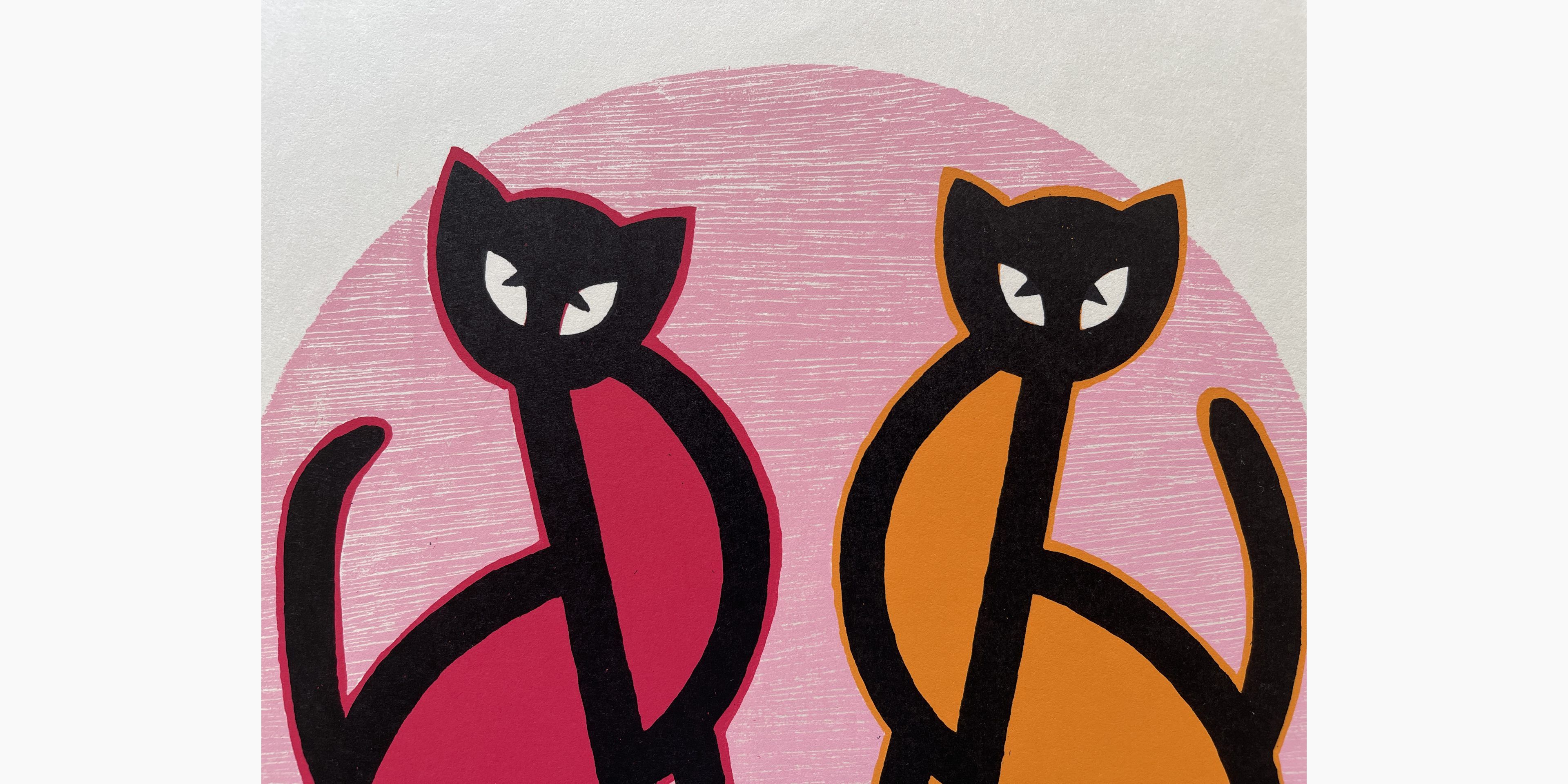 Japanese woodcut - Nishida Tadashige - Cat Poses 15 - B