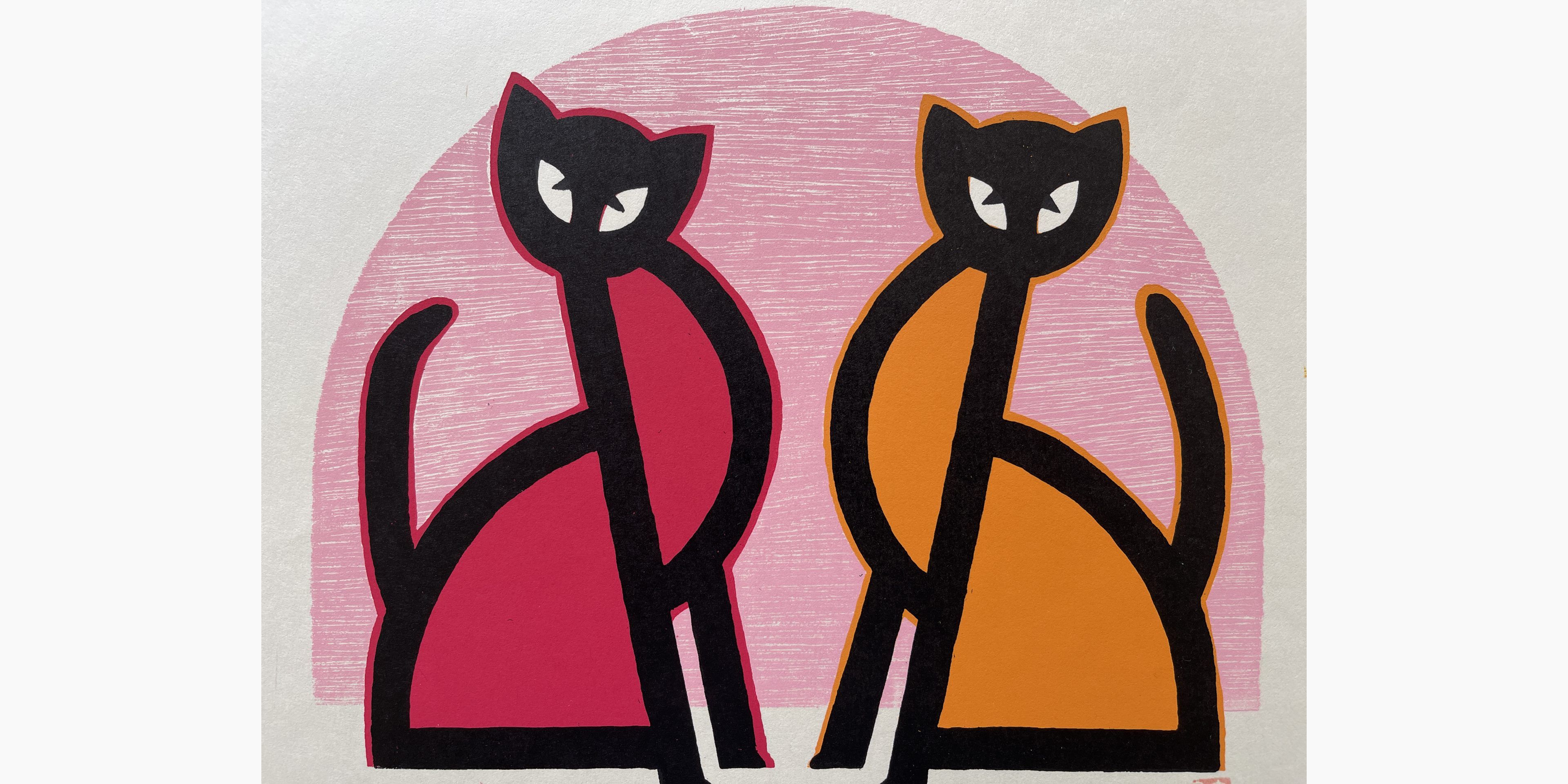 Japanese woodcut - Nishida Tadashige - Cat Poses 15 - B