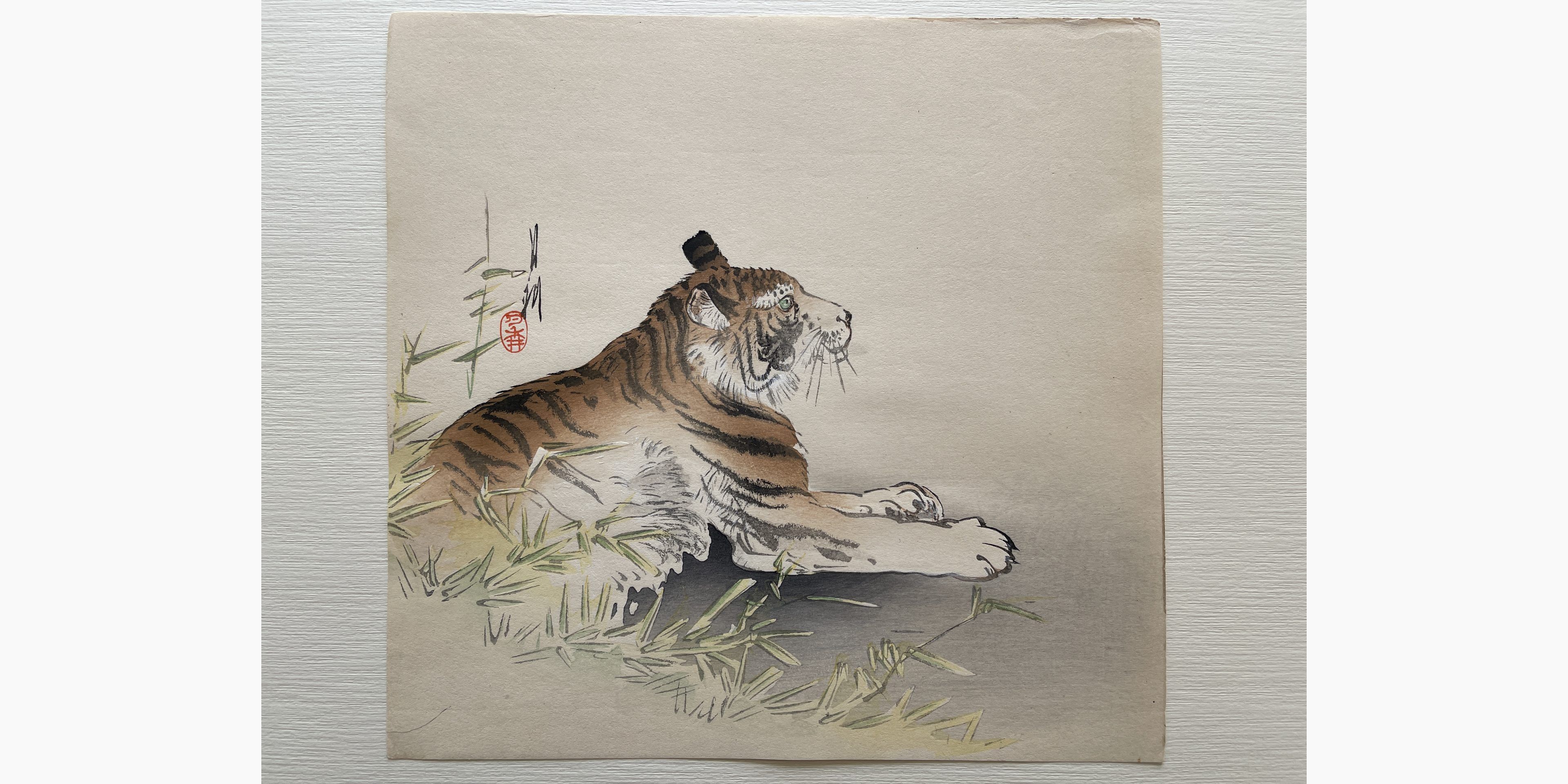 Original woodblock print - Gekko Ogata - Tiger