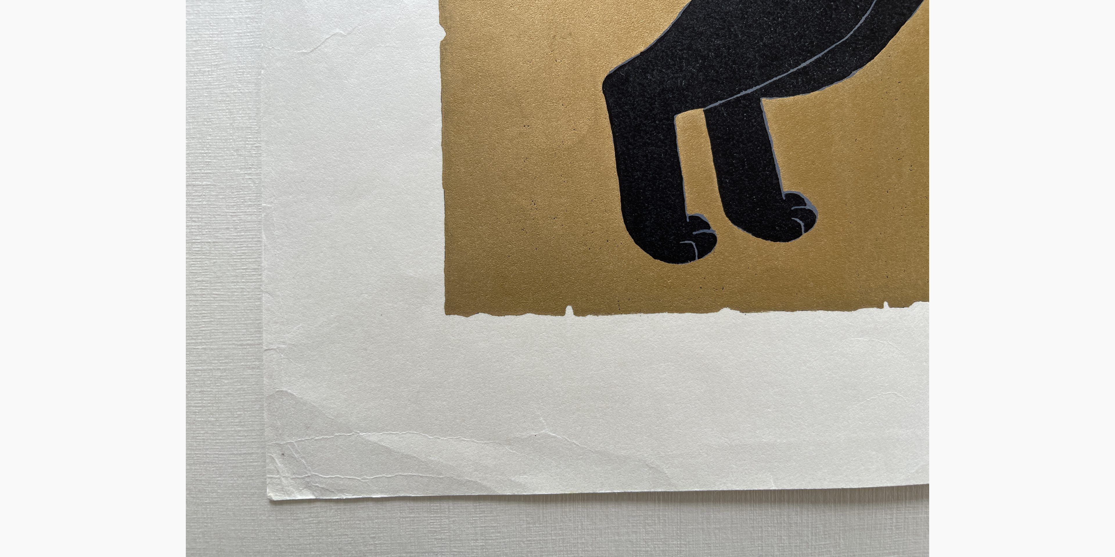 Japanese woodcut - Nishida Tadashige - Missing 2 - Black Cat