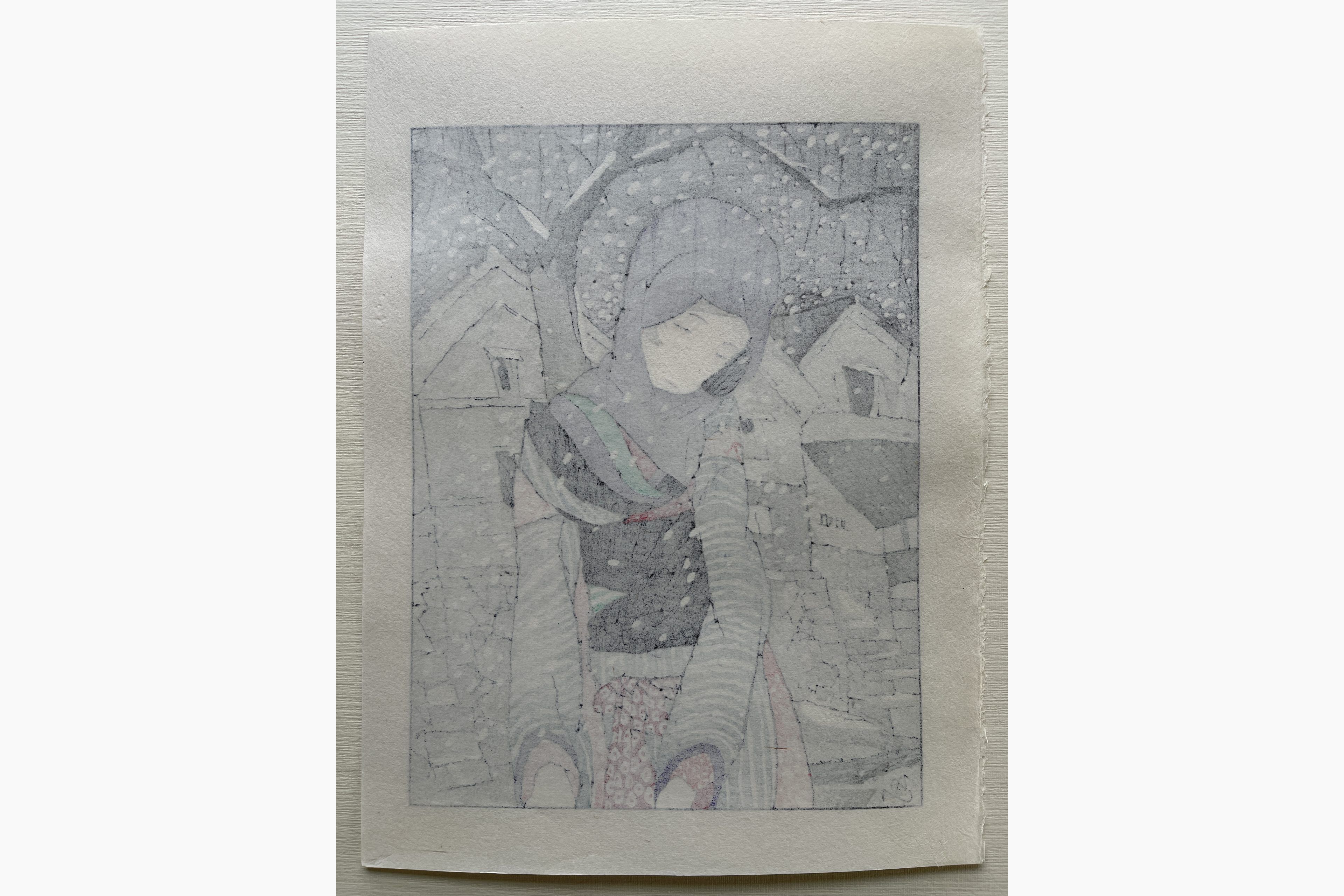 Woodblock print - Yumeji Takehisa - Legend of the Snowy Night