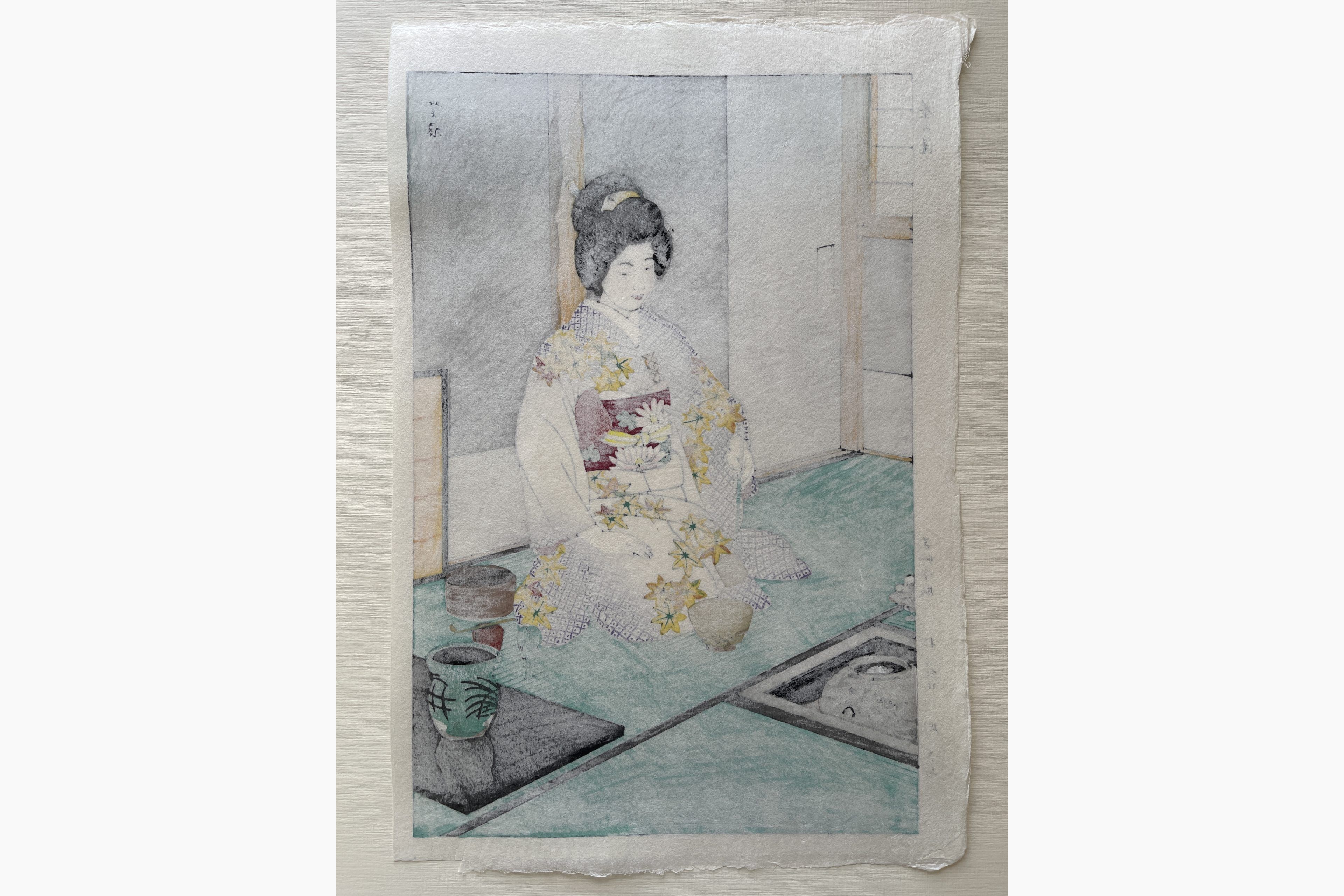 Woodblock print - Kasamatsu Shiro - Tea Ceremony