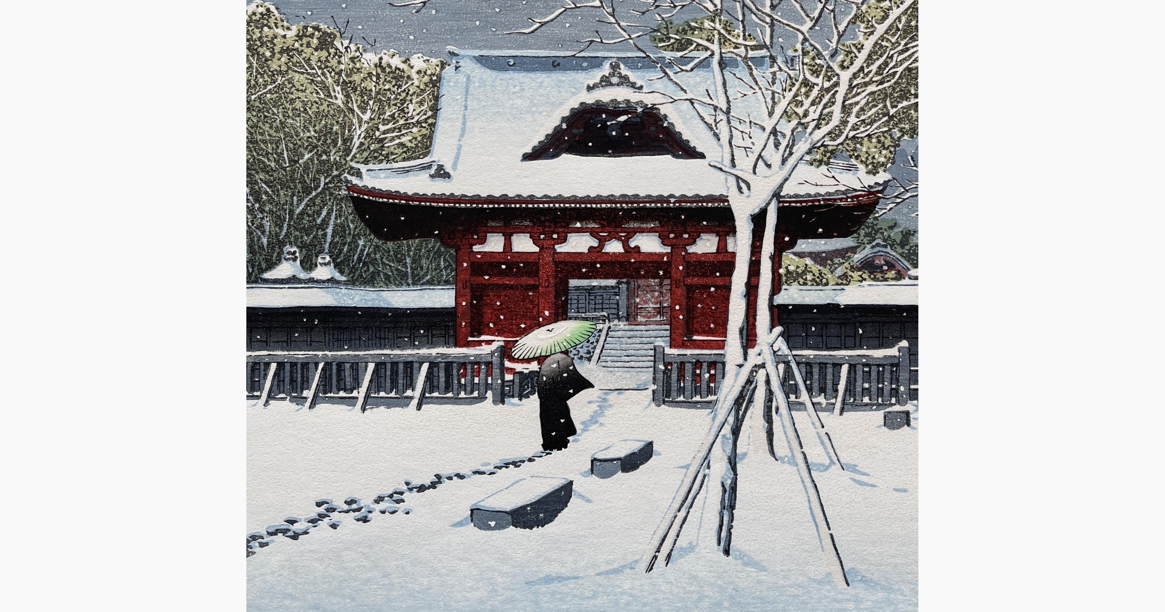 Japanese print - Kawase Hasui - Snow at Shiba Park