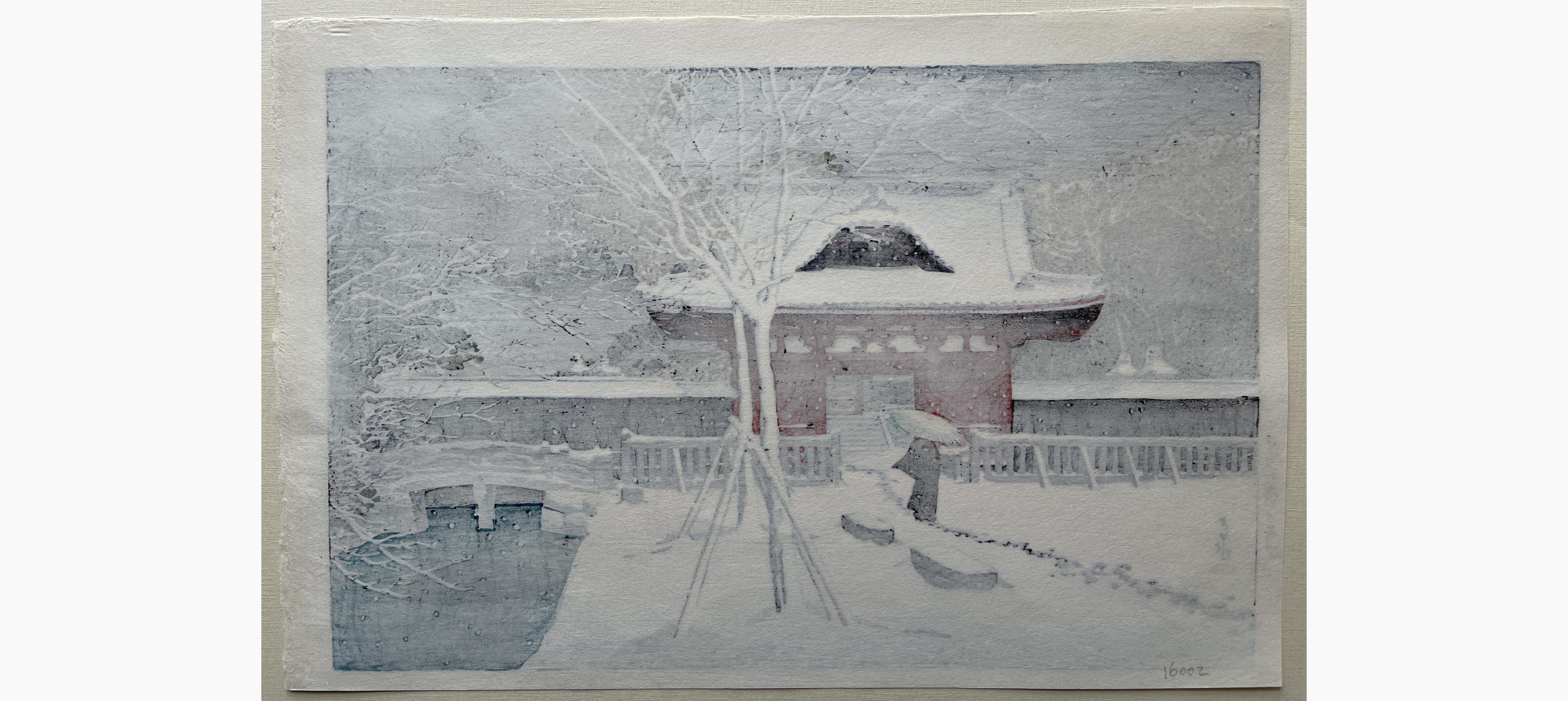 Original Japanese woodblock print - Kawase Hasui - Shiba Koen no Yuki