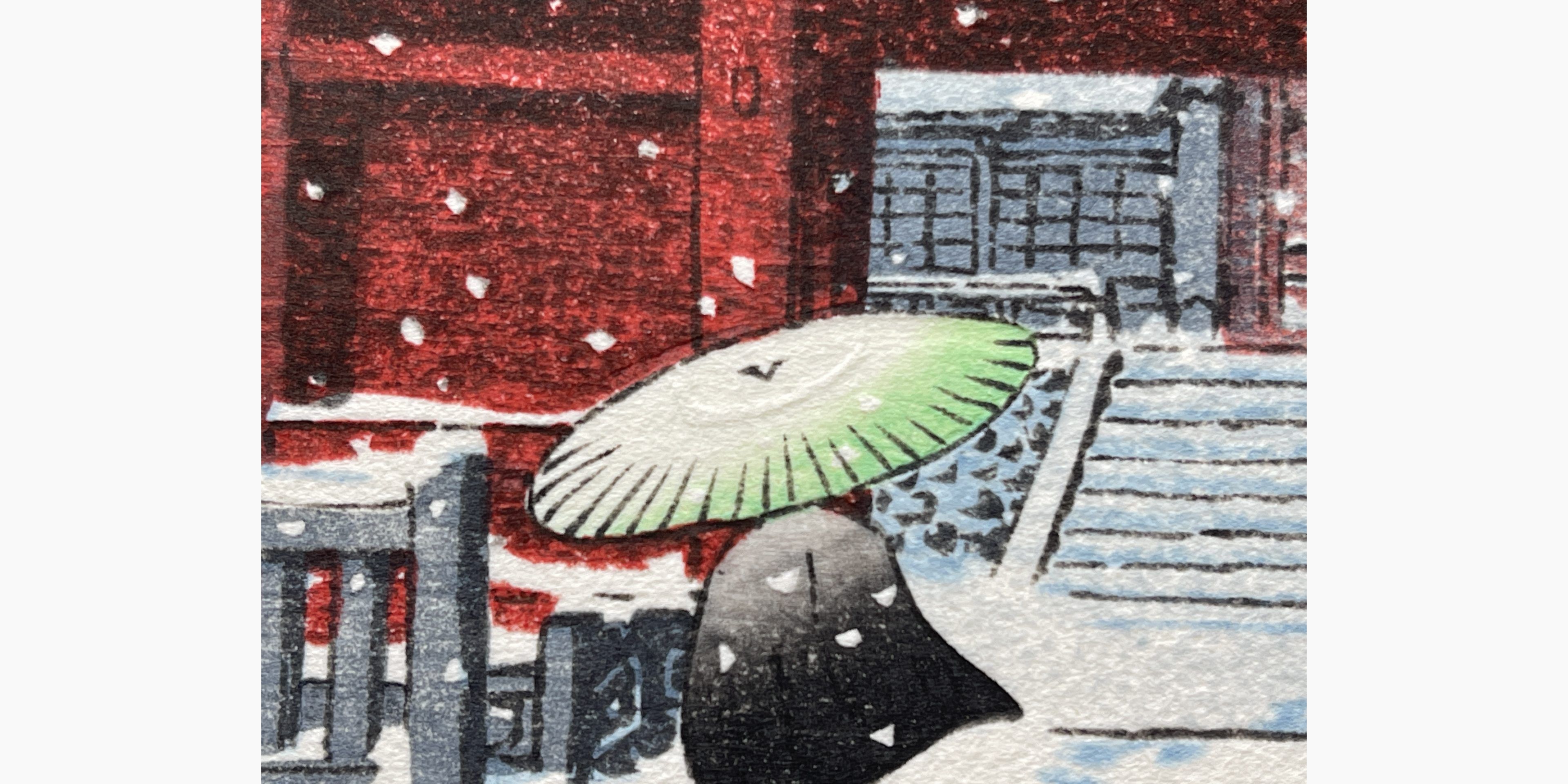 Original Japanese woodblock print - Kawase Hasui - Snow at Shiba Park