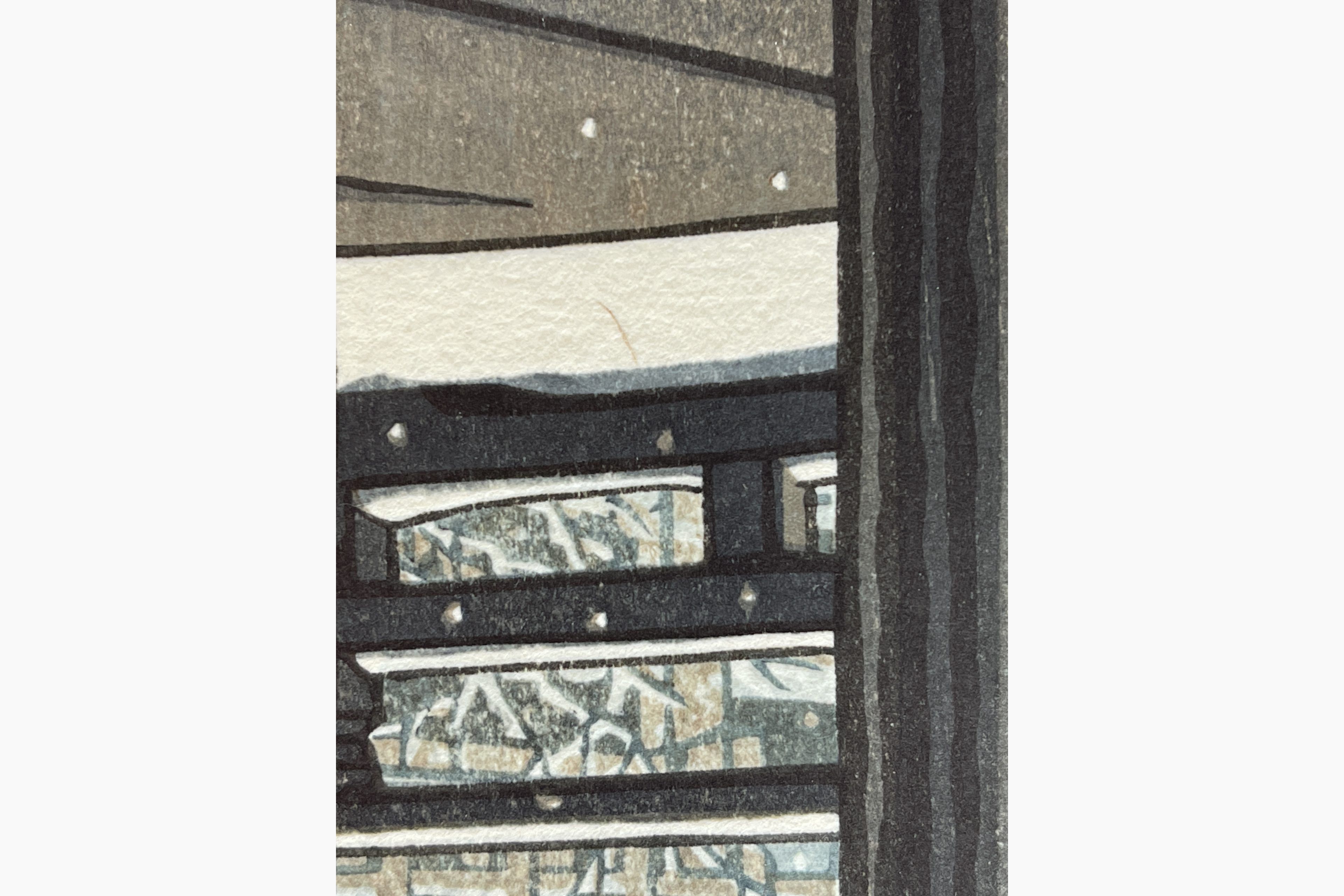 Woodblock print - Kawase Hasui - Evening Snowfall at Kiyomizu Temple