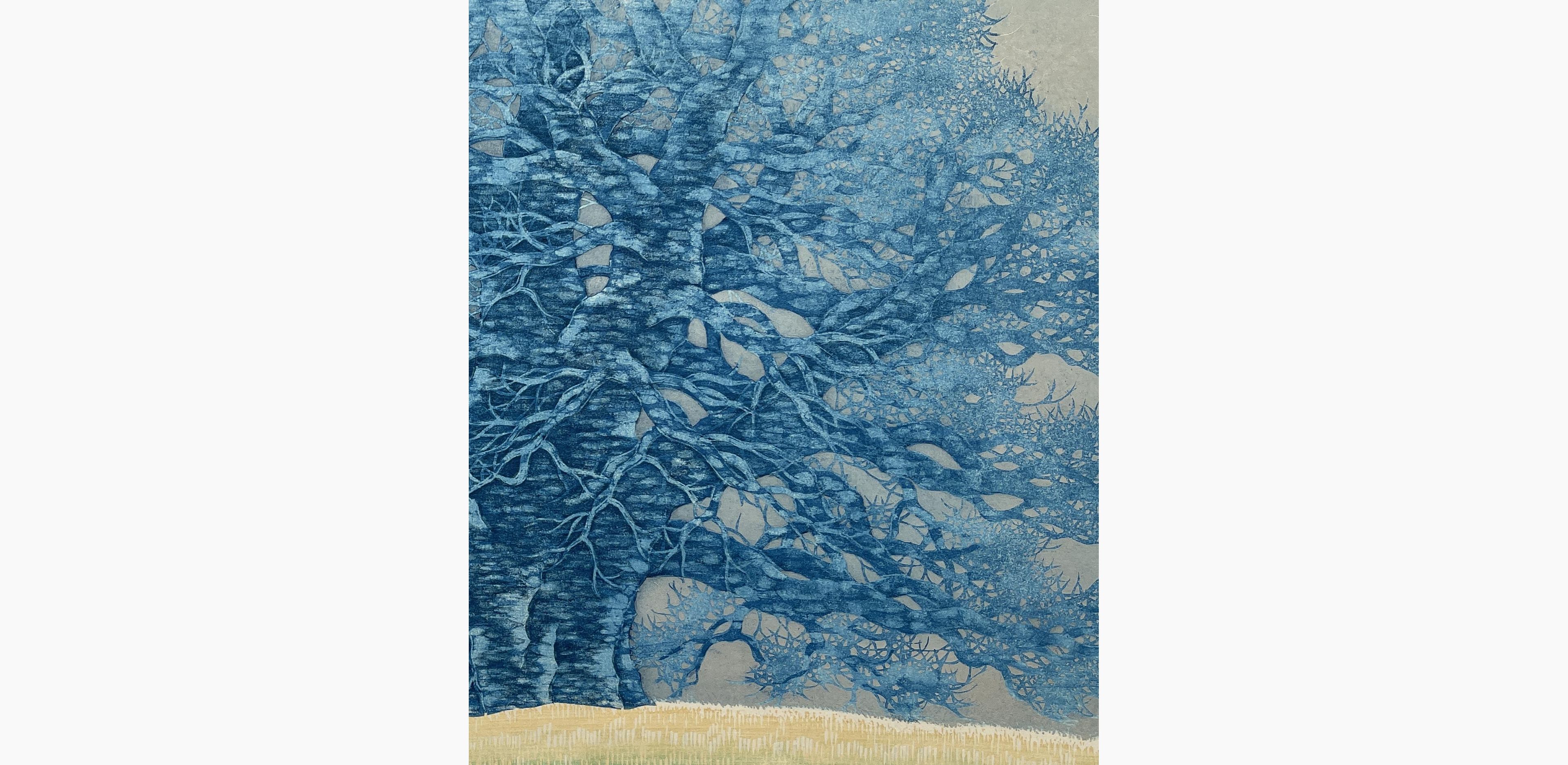 Japanese print - Hajime Namiki - Tree scene 107