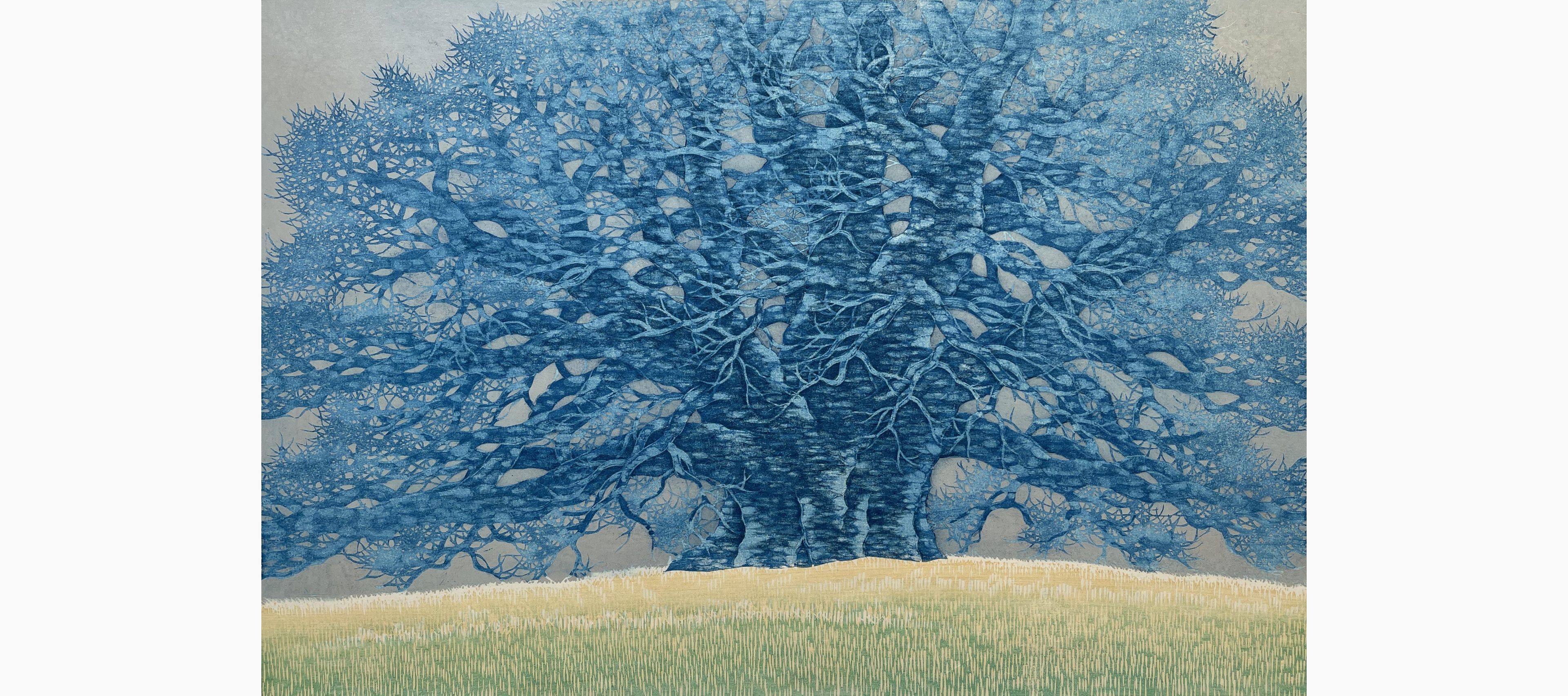 Original woodblock print - Hajime Namiki - Tree scene 107