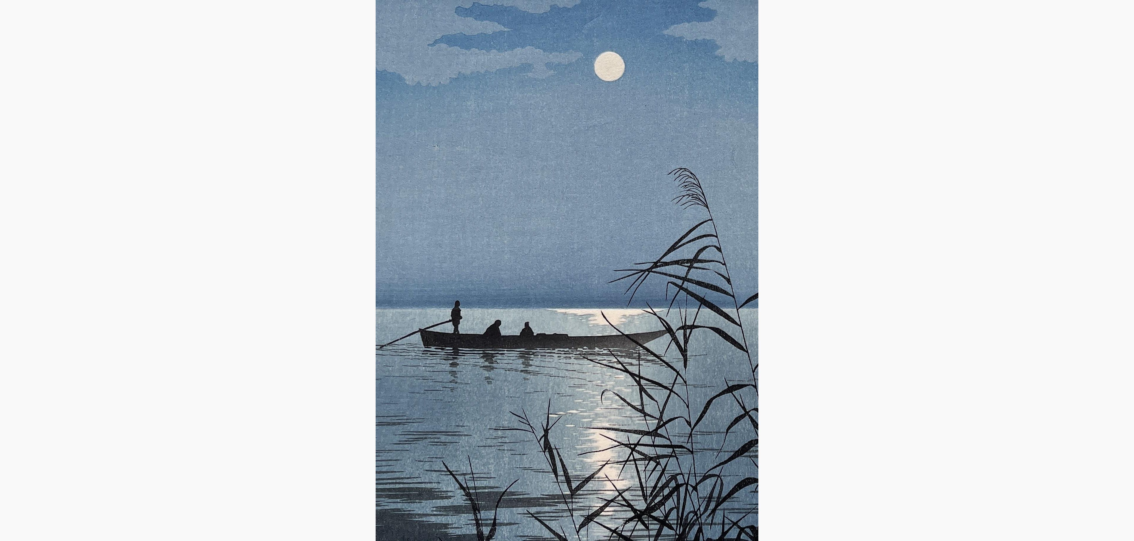 Japanese print - Koho Shoda - Moonlit Sea