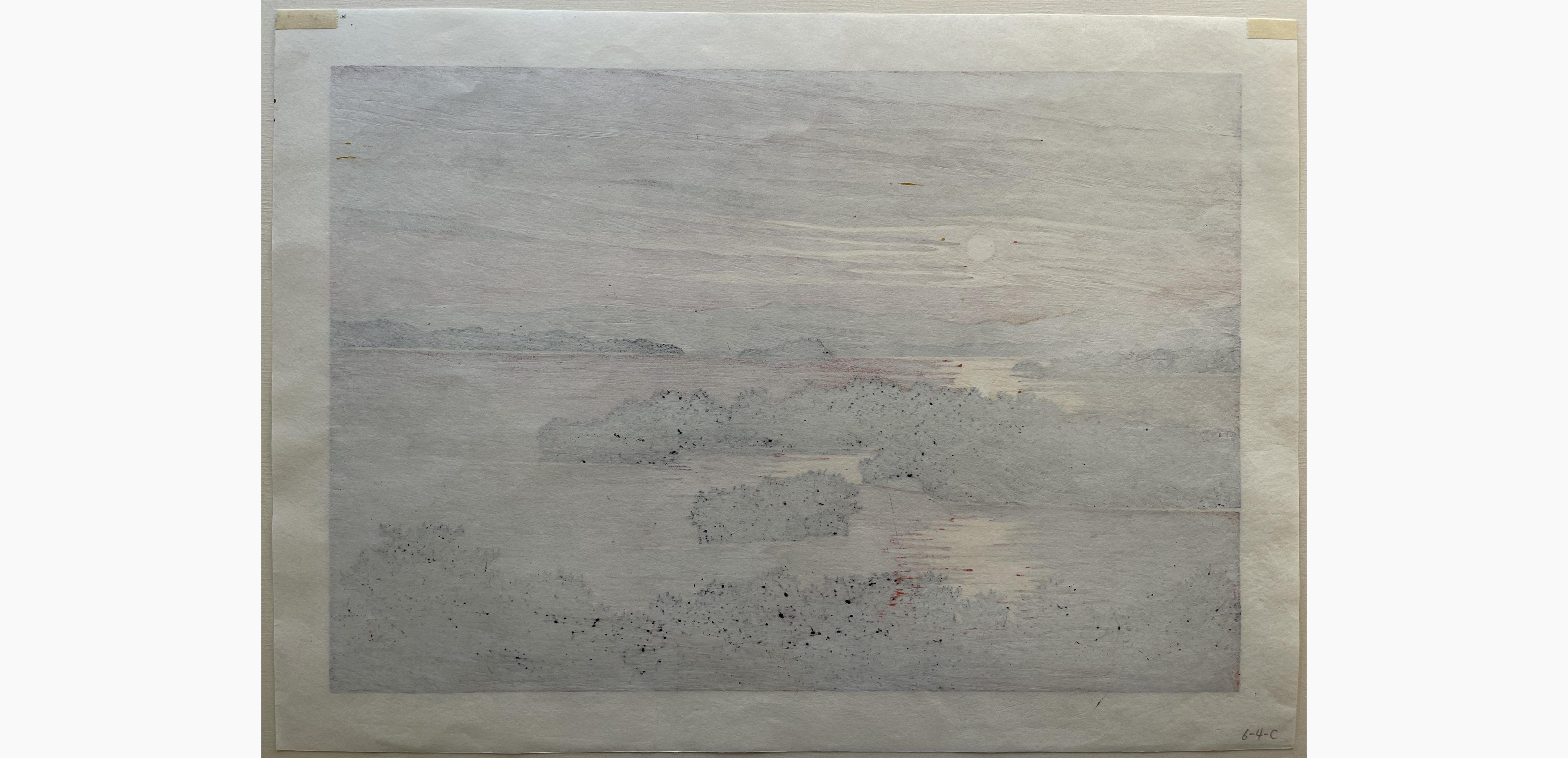 Japanese woodcut - Ido Masao - Matsushima in Sunset