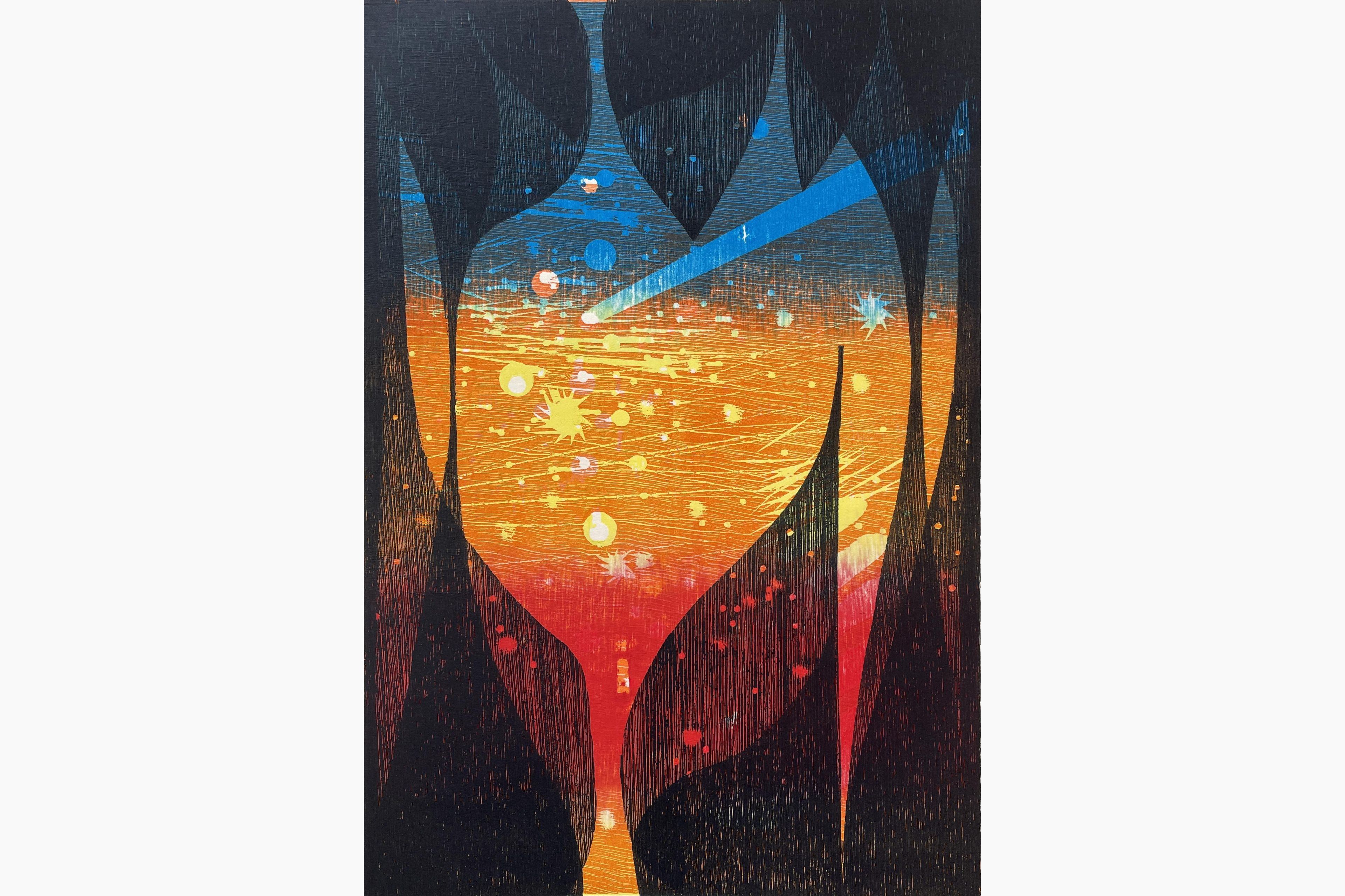 Original Japanese woodblock print - Fukita Fumiaki - World of Stars