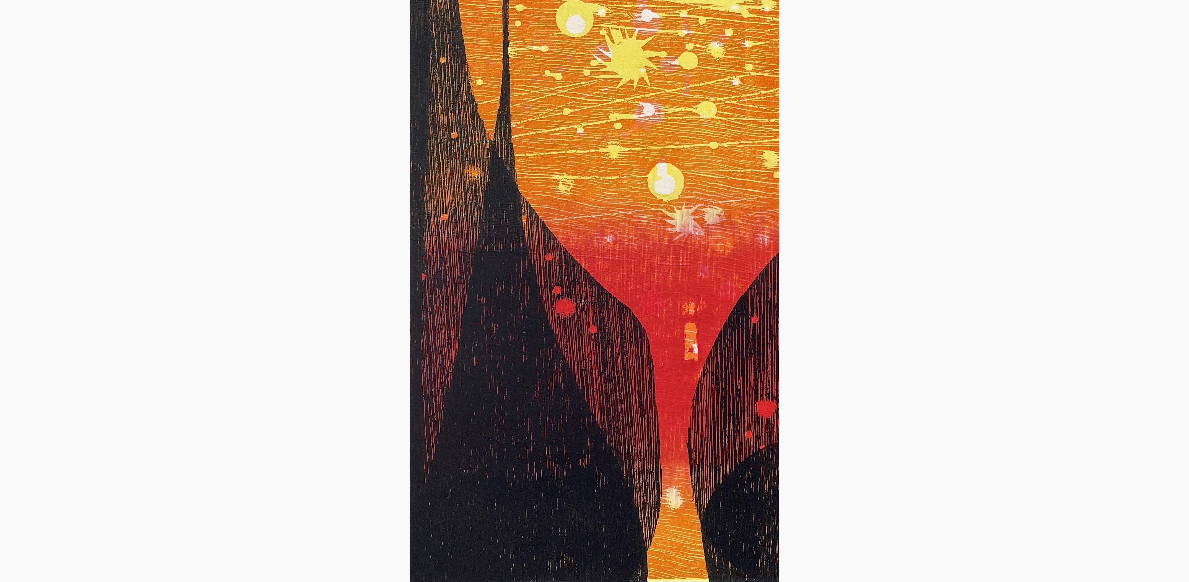 Original Japanese woodblock print - Fukita Fumiaki - World of Stars