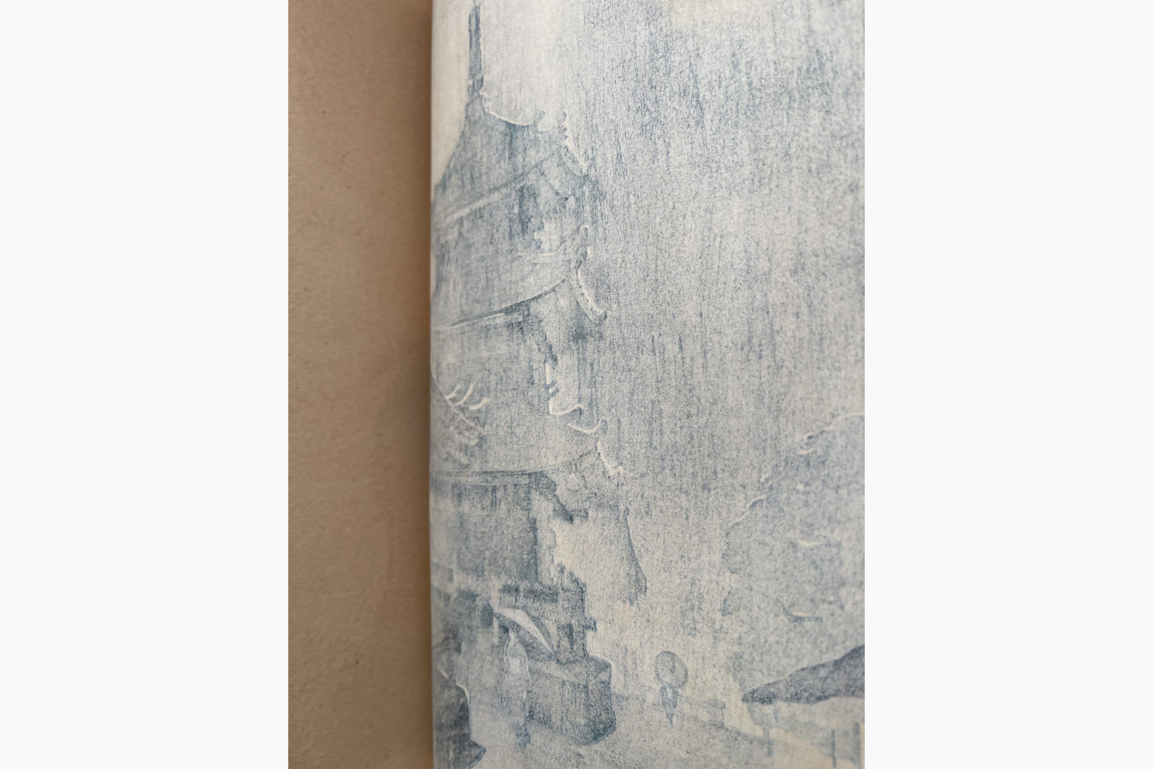 Japanese print - Benji Asada - Moon at Kiyomizu Temple