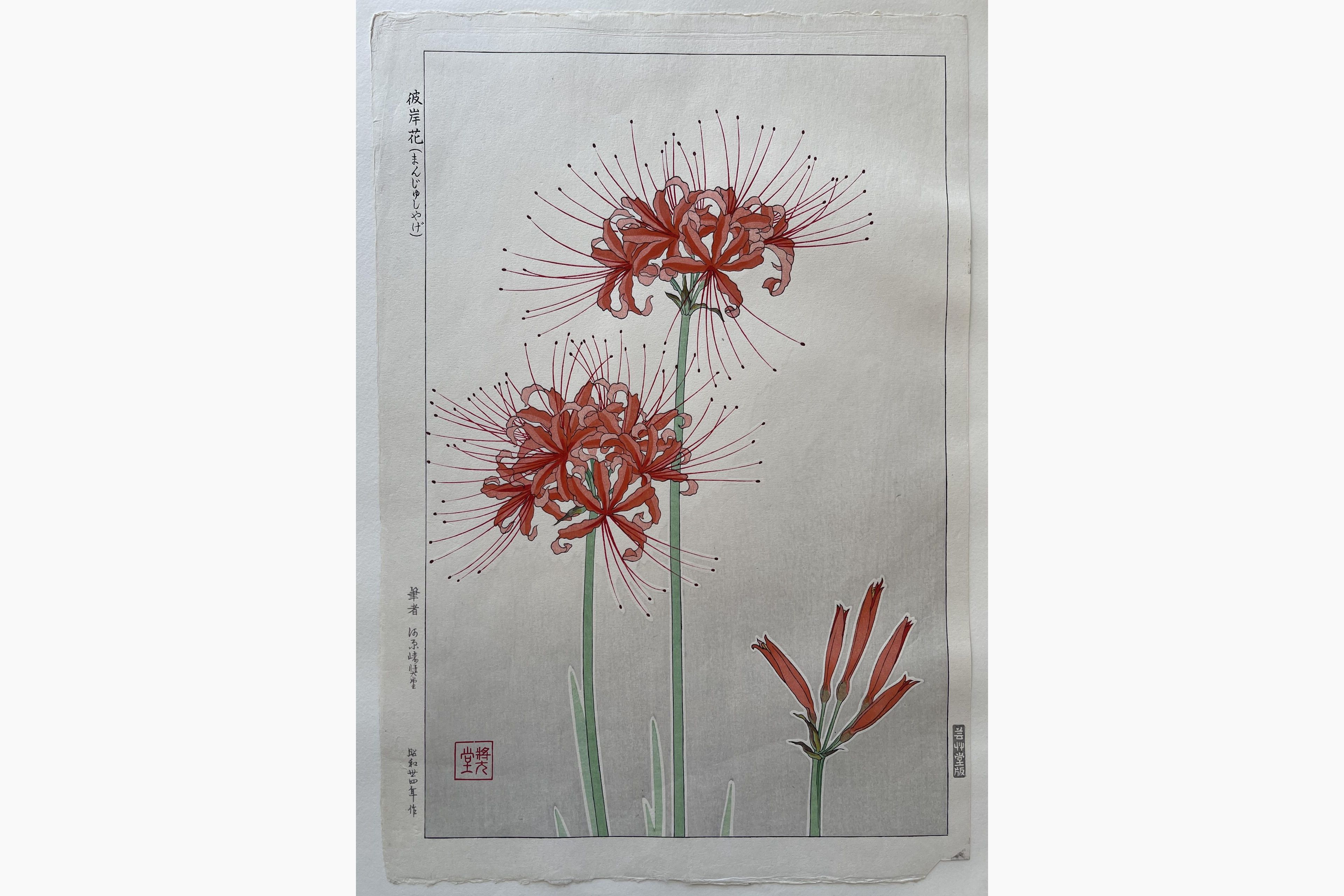 Japanese woodblock print - Kawarazaki Shodo - Hurricane Lily