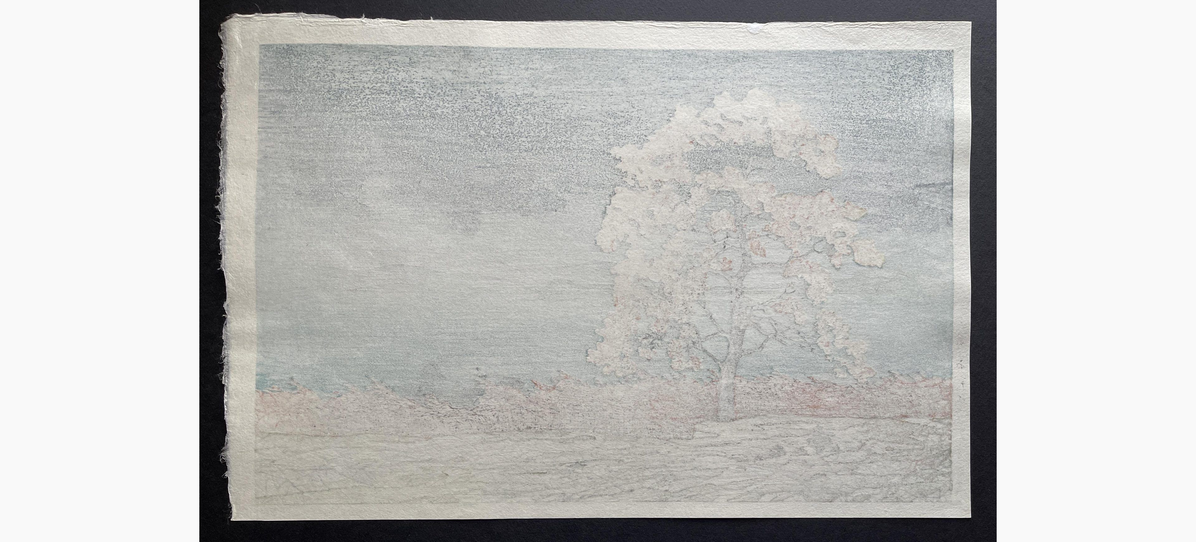 Woodblock print - Kawase Hasui - Lakeside Shower at Matsue