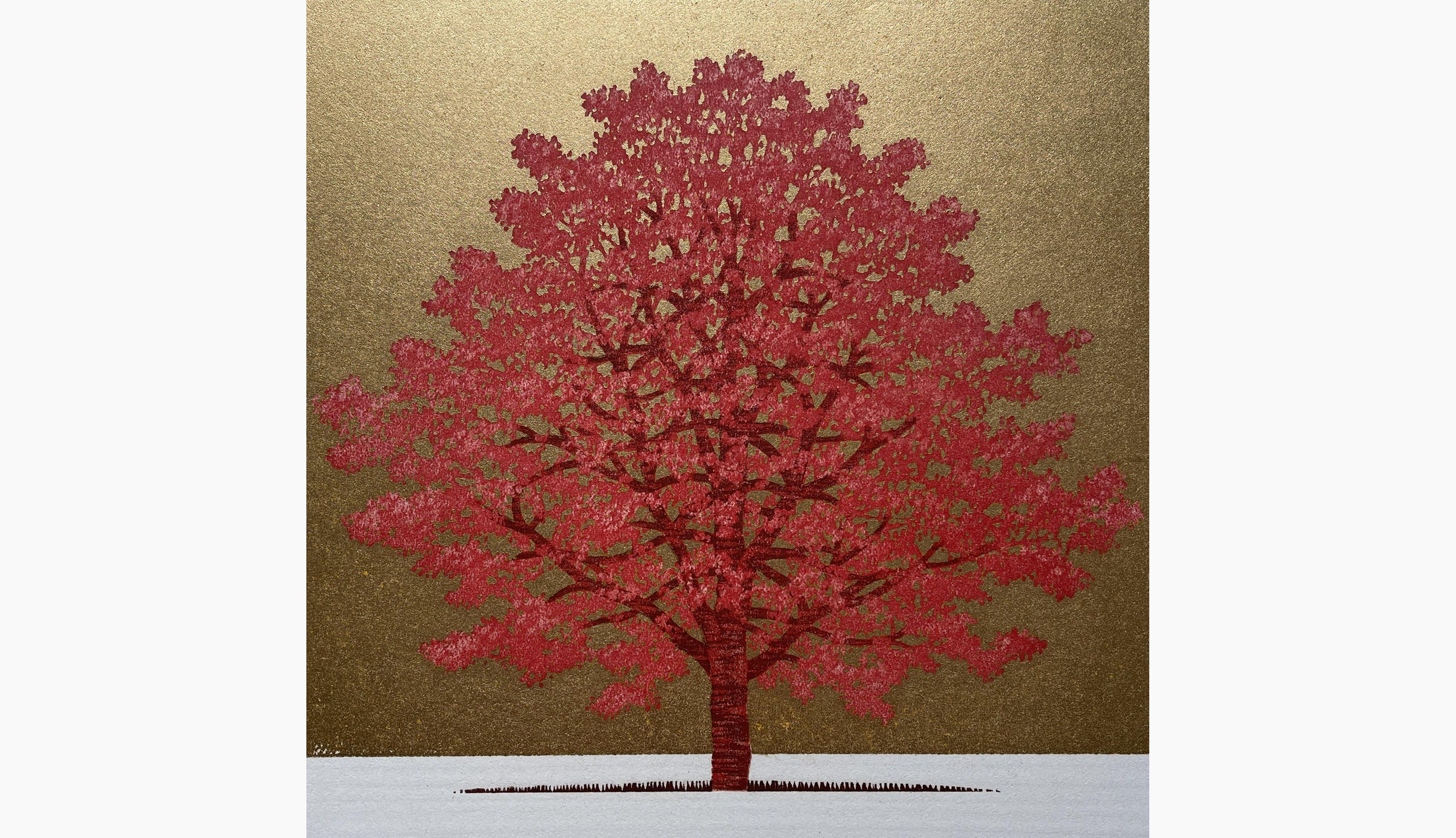 Original woodblock print - Hajime Namiki - Tree scene 131