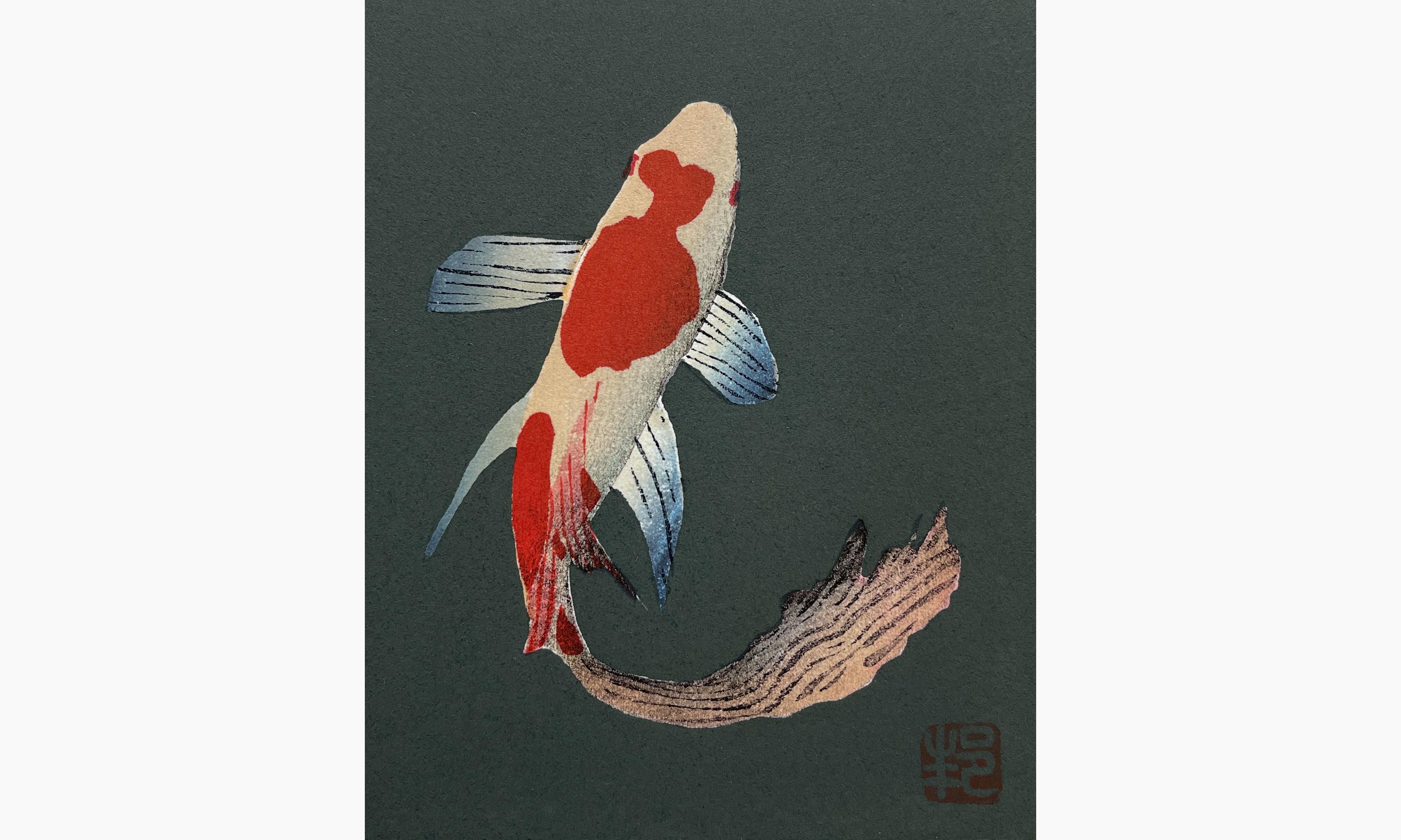 Original woodblock print - Kunio Kaneko - Little Comet 1