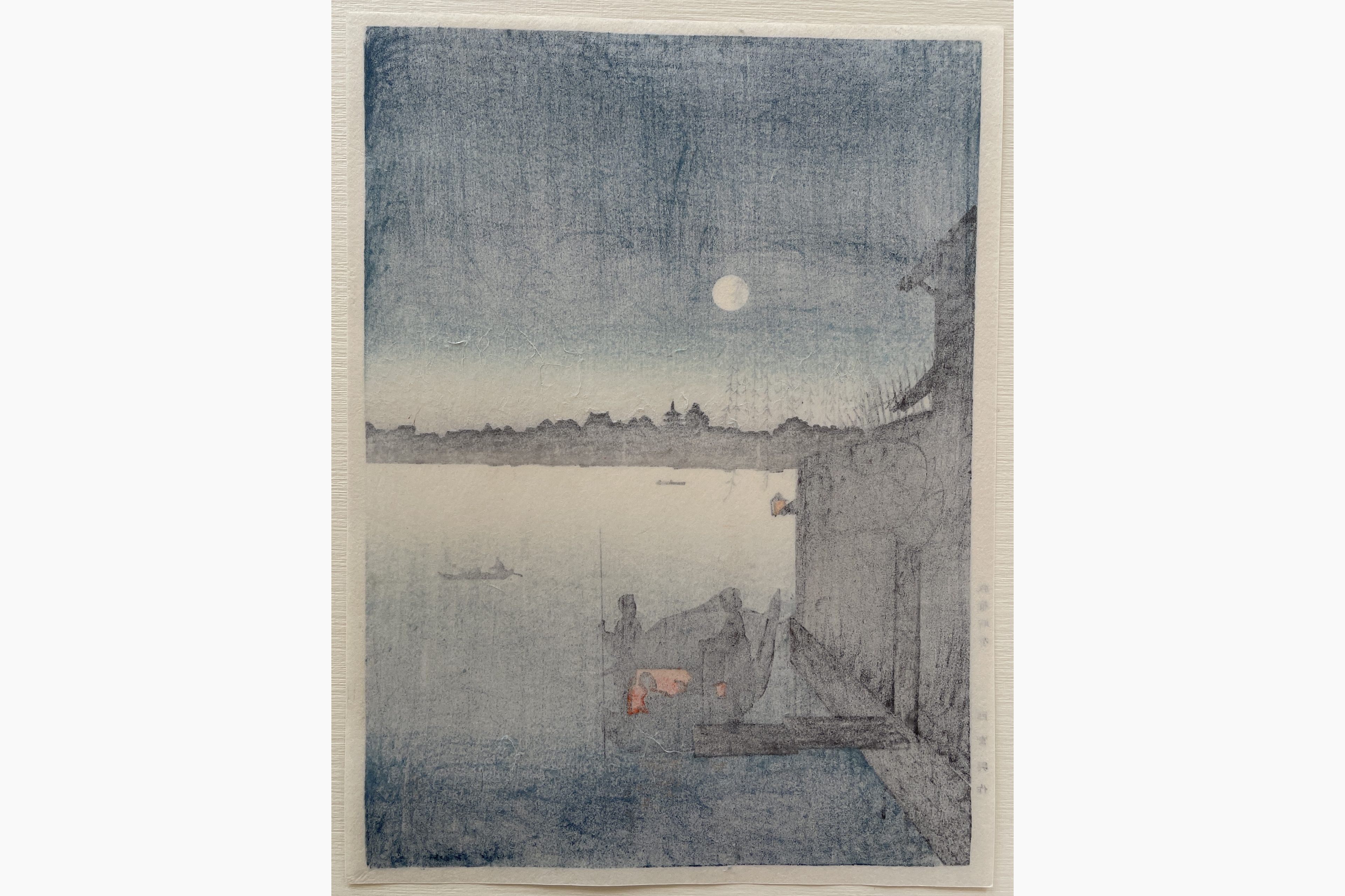 Japanese print - Eijiro Kobayashi - Evening Cool on Sumida