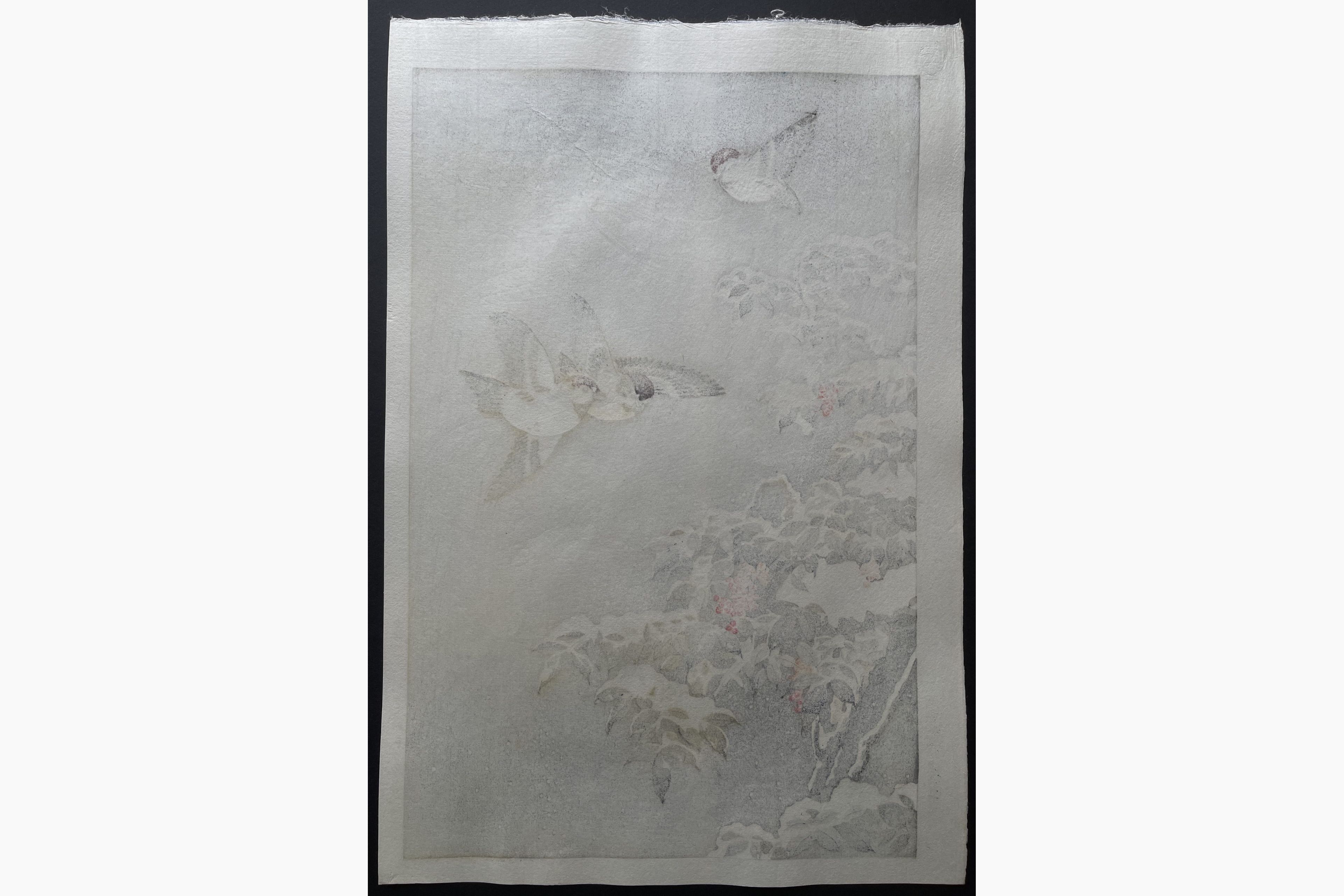 Japanese print - Tsuchiya Koitsu - Sparrow